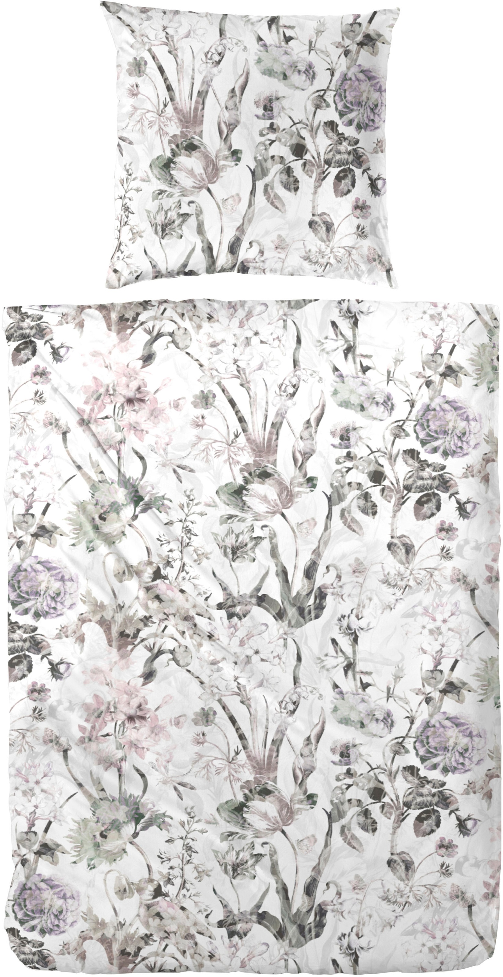 Image of Primera Bettwäsche "Mako-Satin Bettwäsche Levin" 2 Stk. mit extravaganten Blumen-Prints