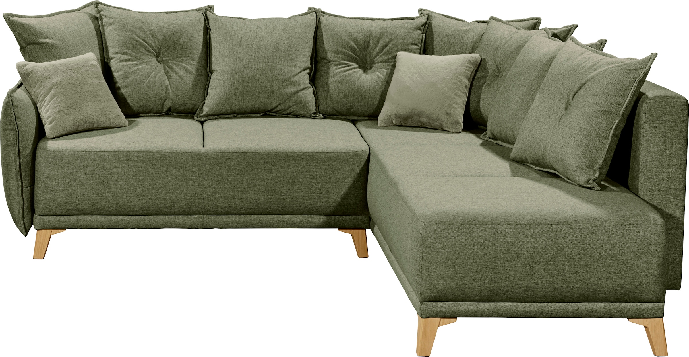 ED EXCITING DESIGN Ecksofa »Pamplona L-Form«, mit Bettfunktion, Bettkasten & Zierkissen