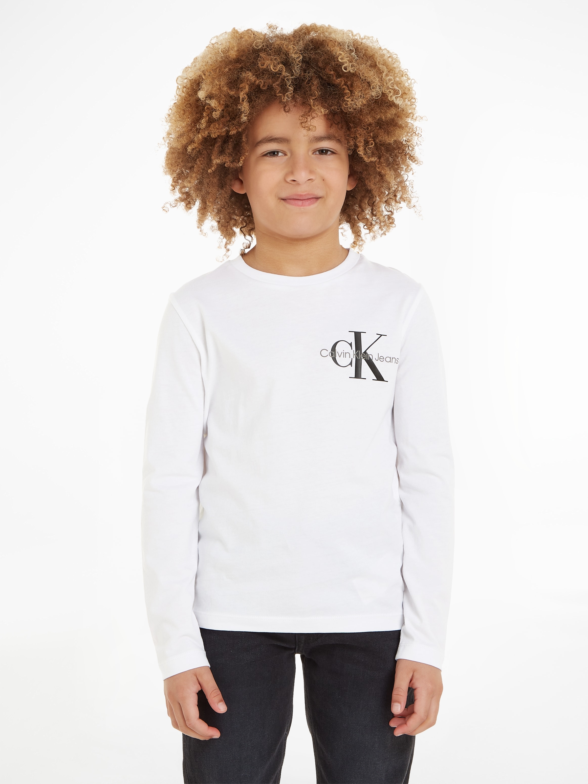 Calvin Klein Jeans Langarmshirt »CHEST MONOGRAM LS TOP«, für Kinder bis 16 Jahre