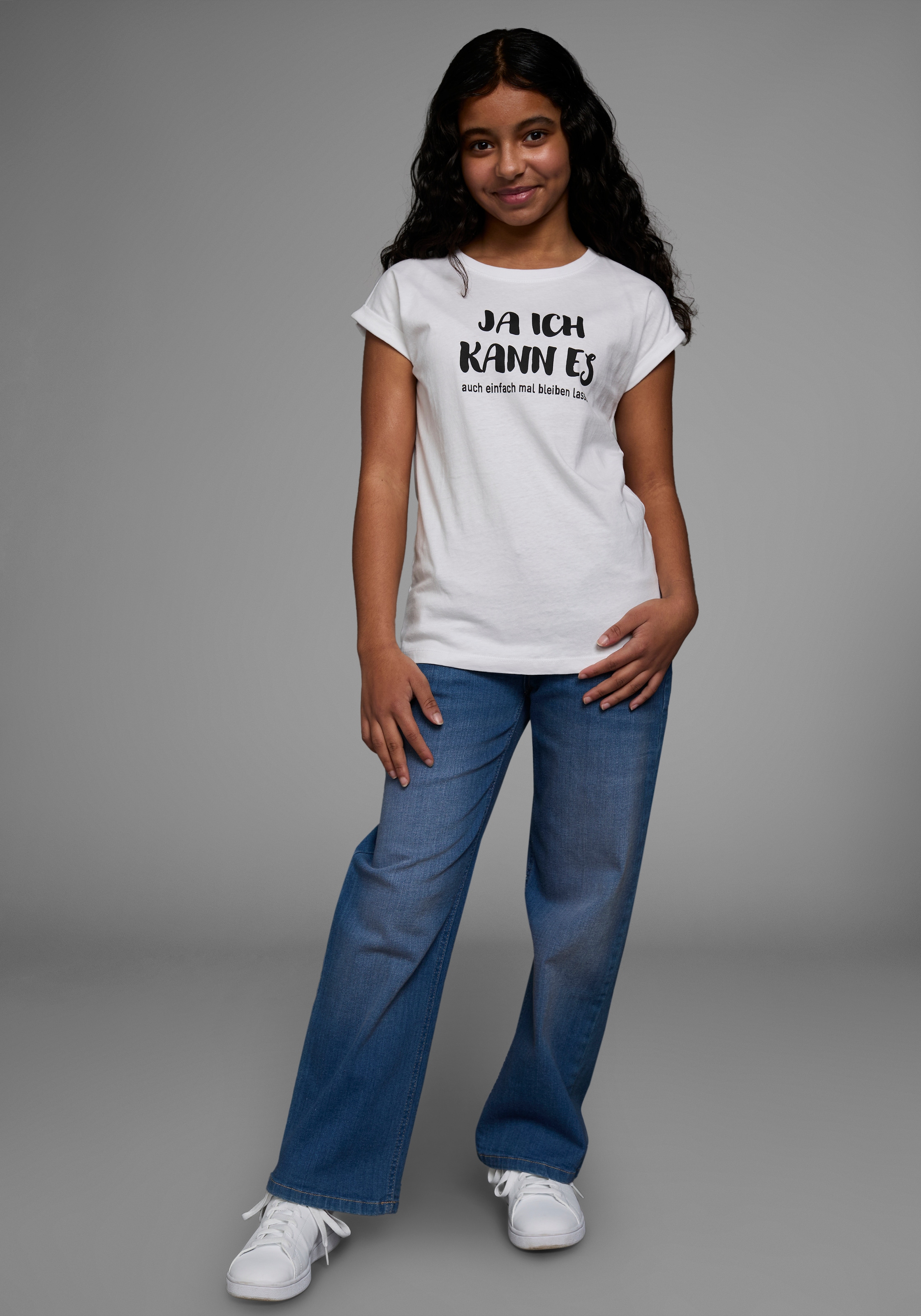 KIDSWORLD T-Shirt »Ja ich kann es ...«, Kurzarm, bequeme Passform, mit coolen Statements