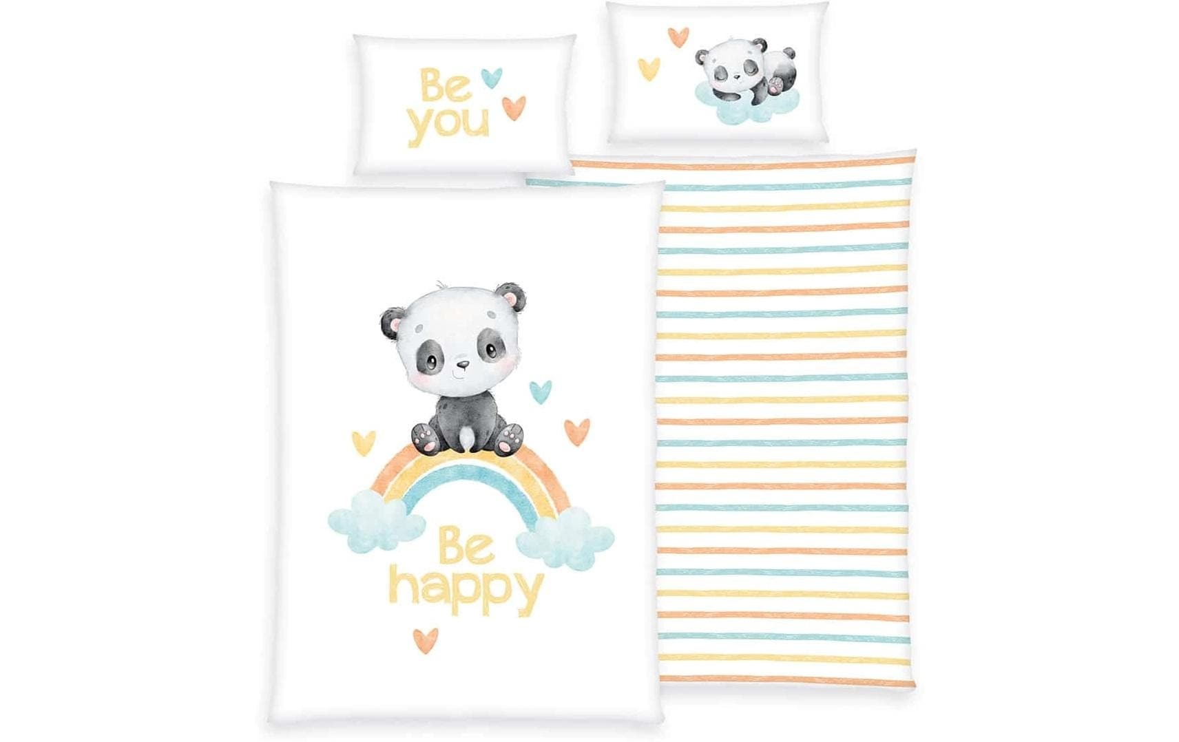 Image of Herding Kinderbettwäsche "Regenbogen Panda" 2 mit liebevollem Motiv