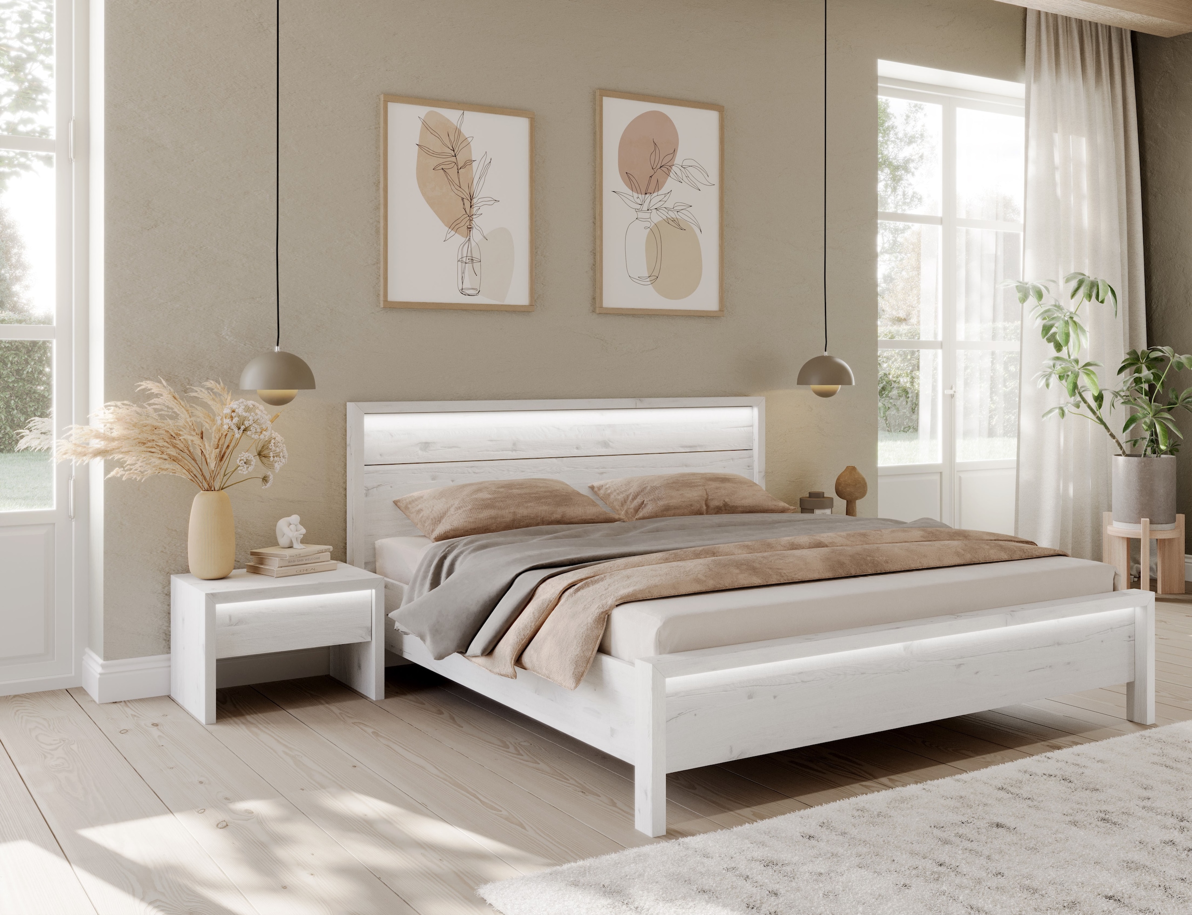 Home affaire Nachtkonsole »Moivre« inkl. LED-Beleuchtung