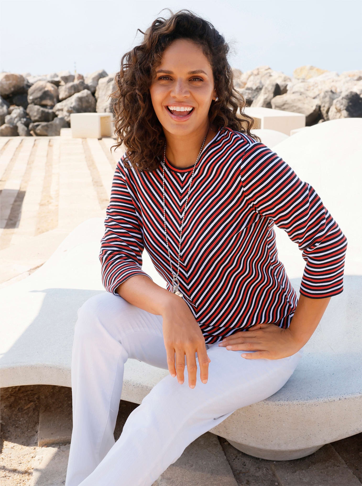 Image of Casual Looks 3/4-Arm-Shirt "Rundhals-Shirt" 1 tlg.