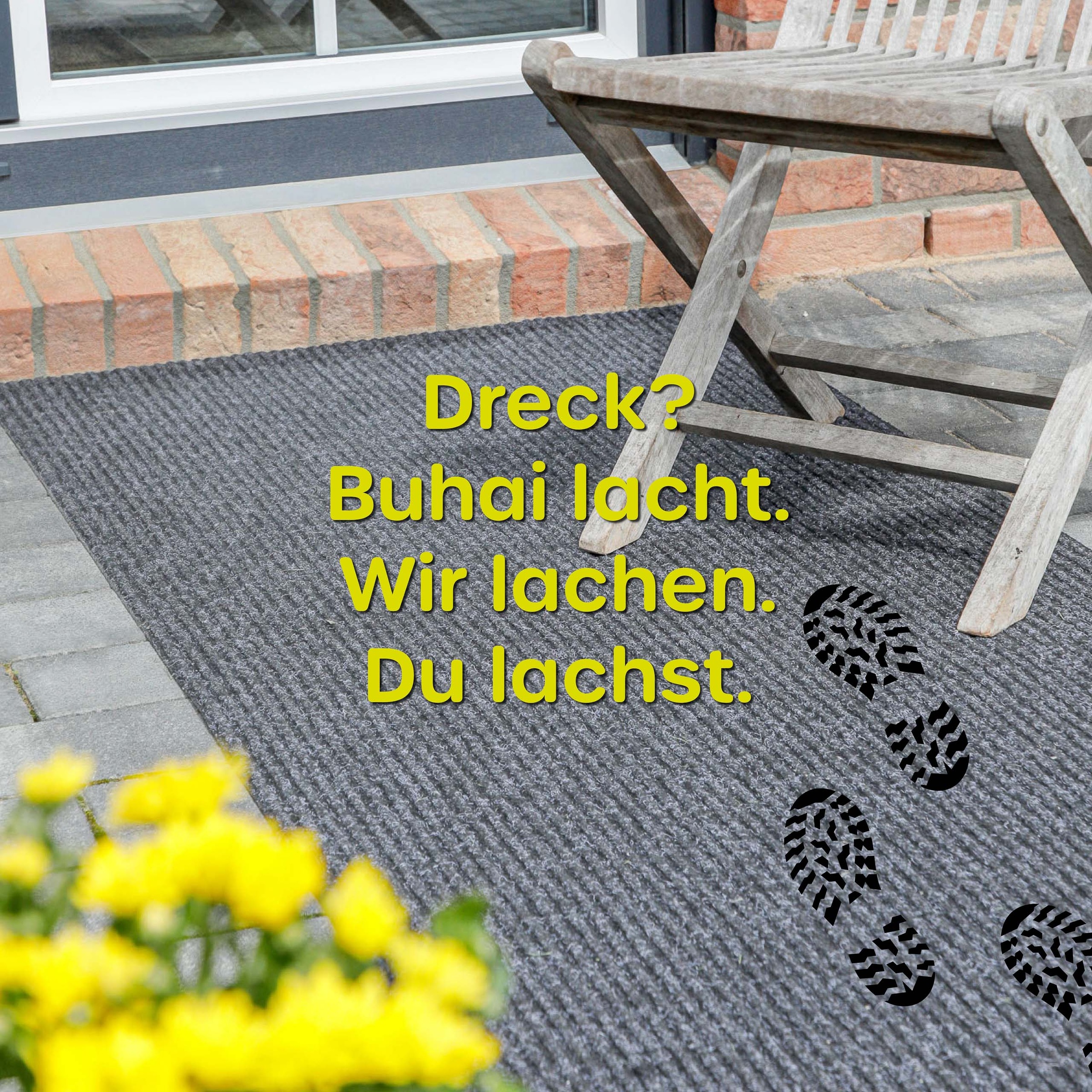 Wecon home Teppich »Buhai« rechteckig 3 mm Höhe ultraflacher Schmutzfangläufer, rutschfest, waschbar, wetterfest