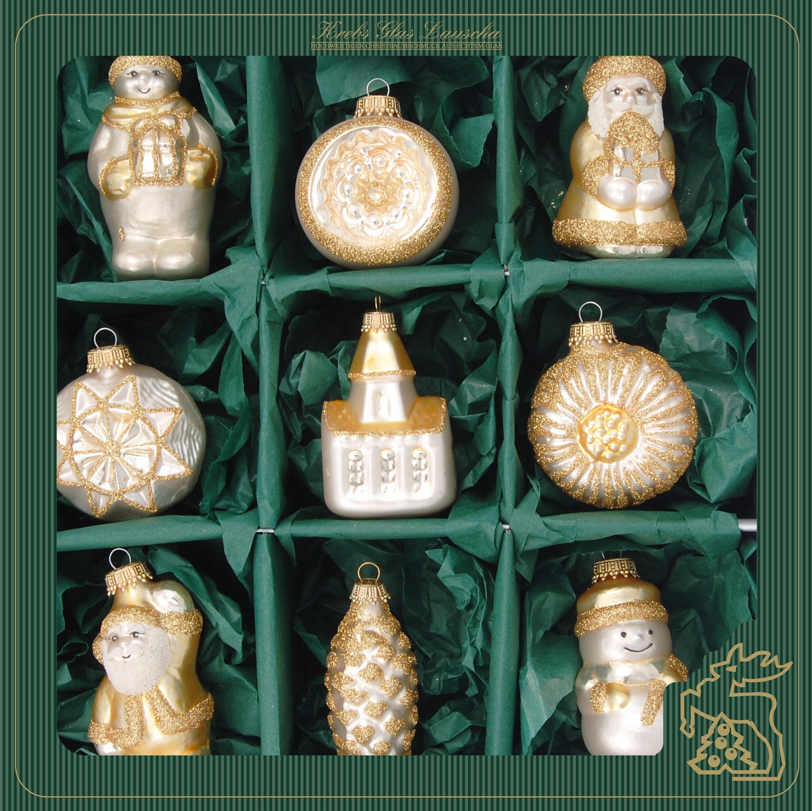 Krebs Glas Lauscha Décorations pour l'arbre de Noël »KGL03401, Weihnachtsdeko, Christbaumschmuck« Figurines de Noël en verre