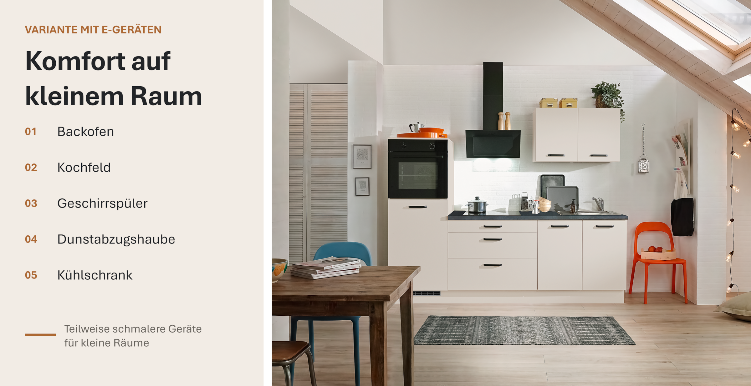 wiho Küchen Kitchenette »Compact: Kleines Format, grosse Ausstattung, optional mit E-Geräten« Largeur 240 cm, options avec appareils (avec réfrigérateur)