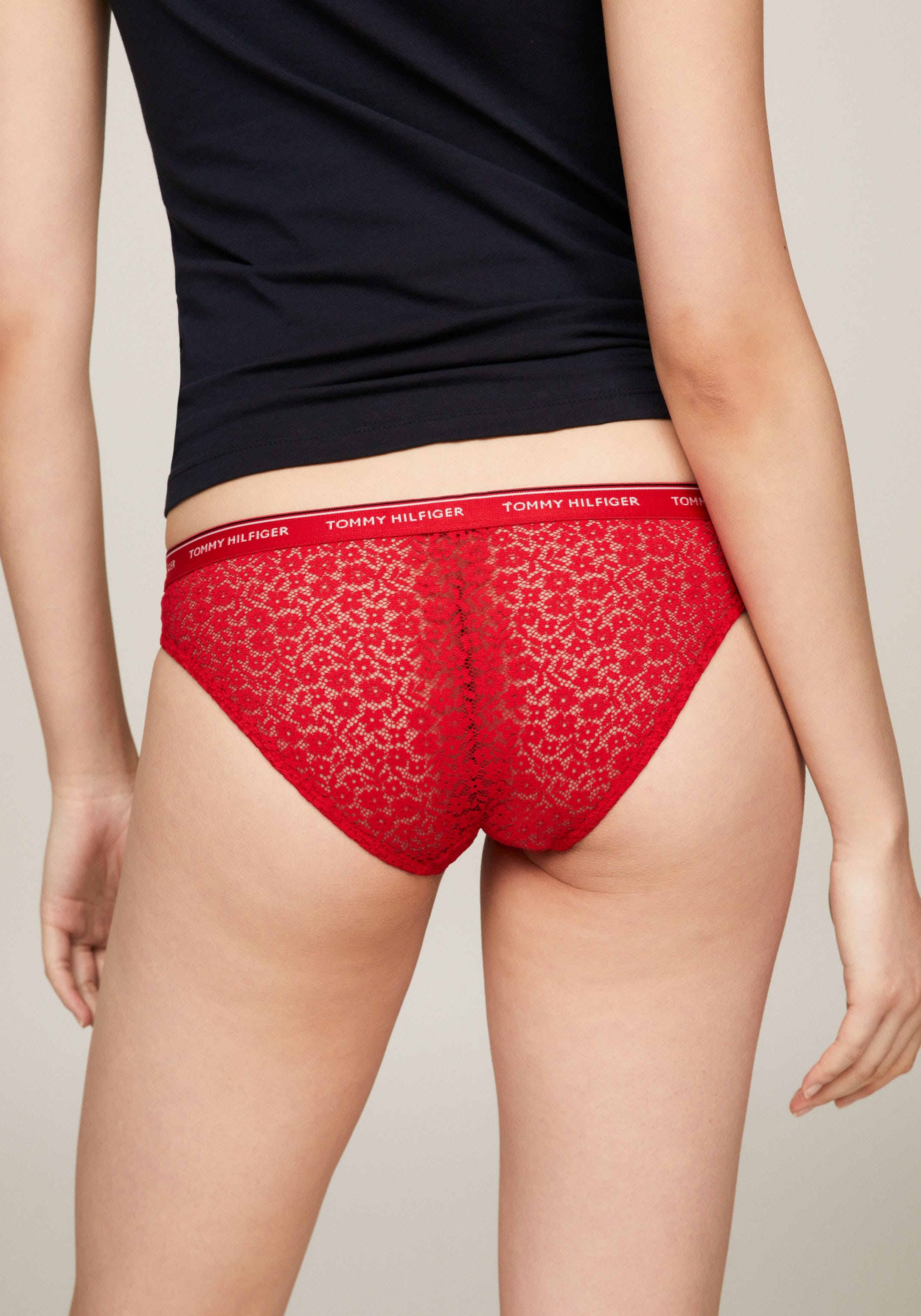 Tommy Hilfiger Underwear Bikinislip »3 PACK BIKINI LACE (EXT SIZES)«, (Packung, 3er-Pack), mit Tommy Hilfiger Logobund