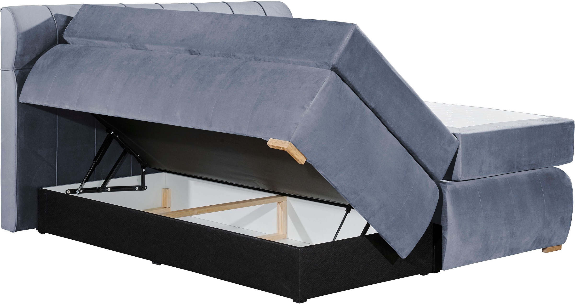 Places of Style Boxspringbett »Felicia«, in H4, inkl. Topper und Bettkasten