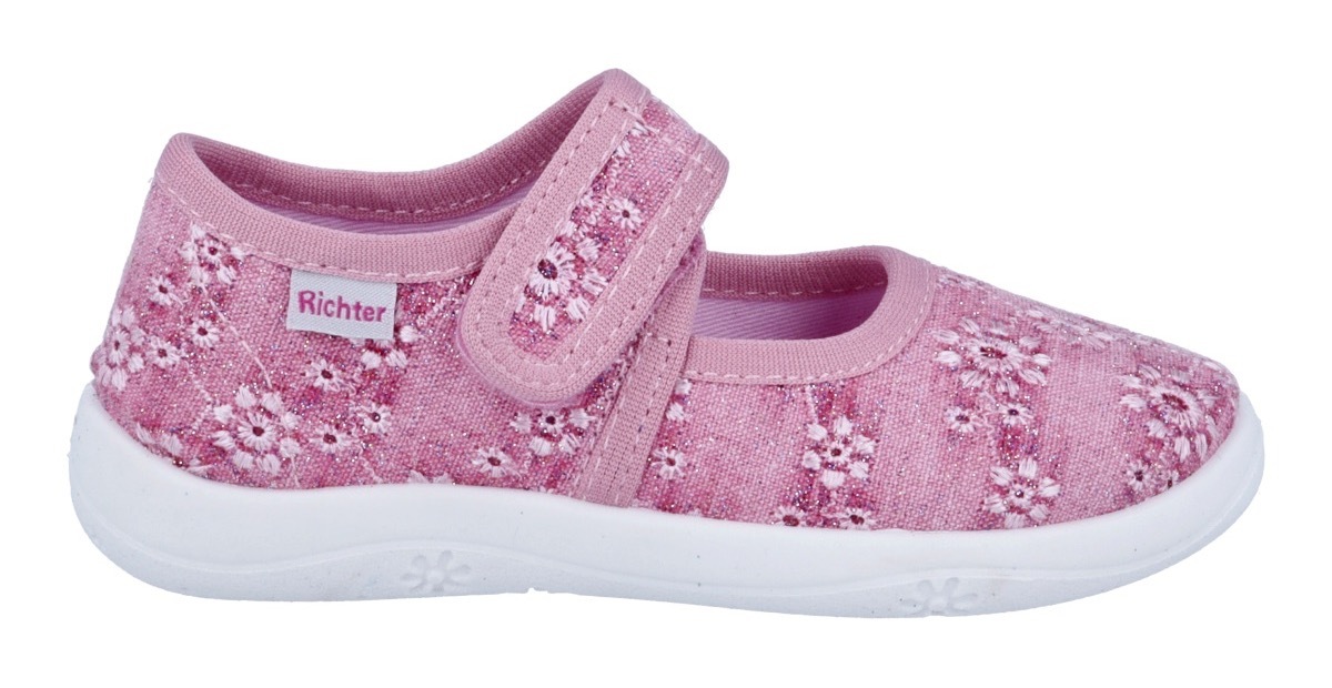 Richter Hausschuh »Mia«  Klettschuh, Kindergartenschuh, mit Label, Grössenschablone zum Download
