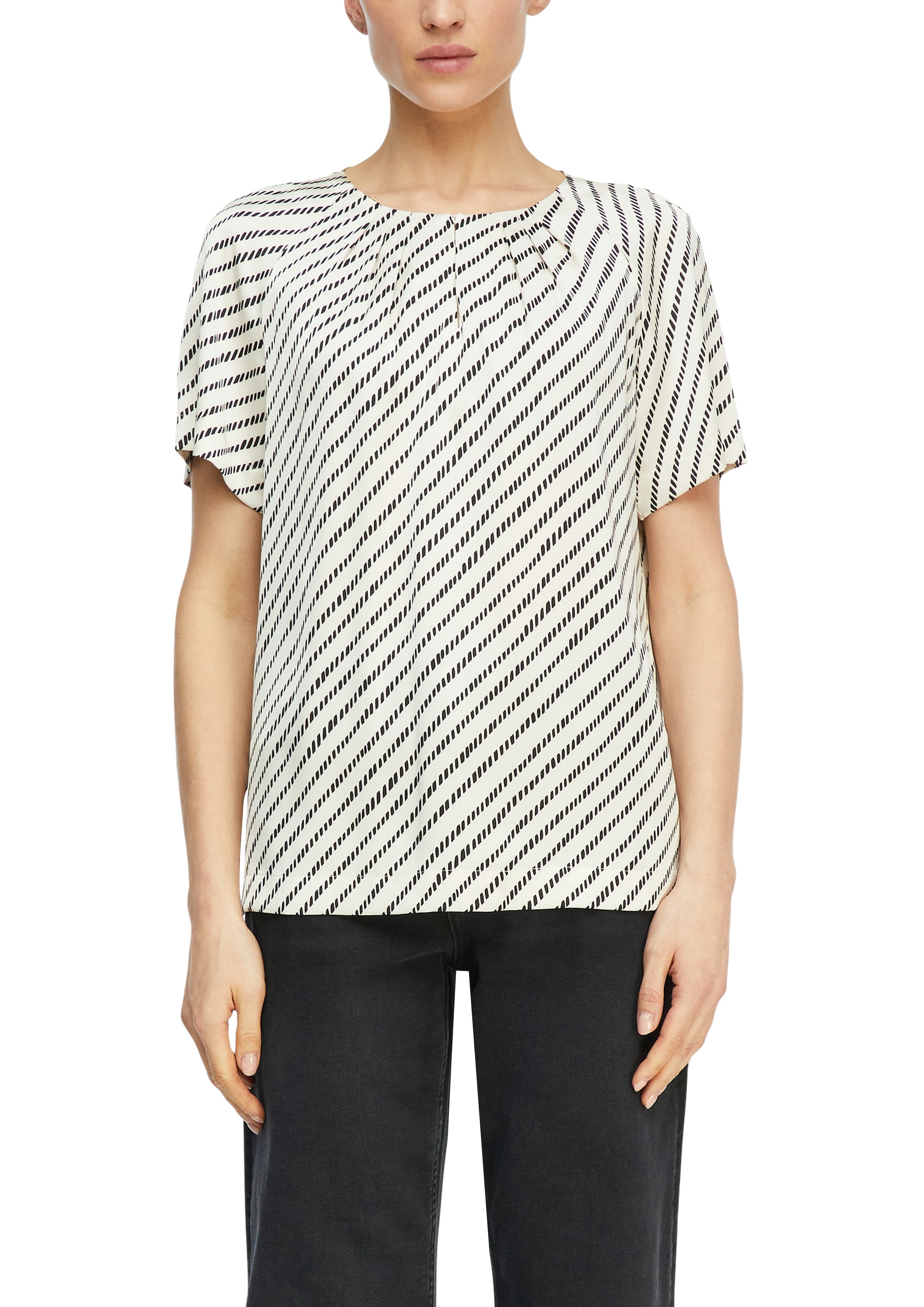 Image of Comma Shirtbluse mit Streifen Muster