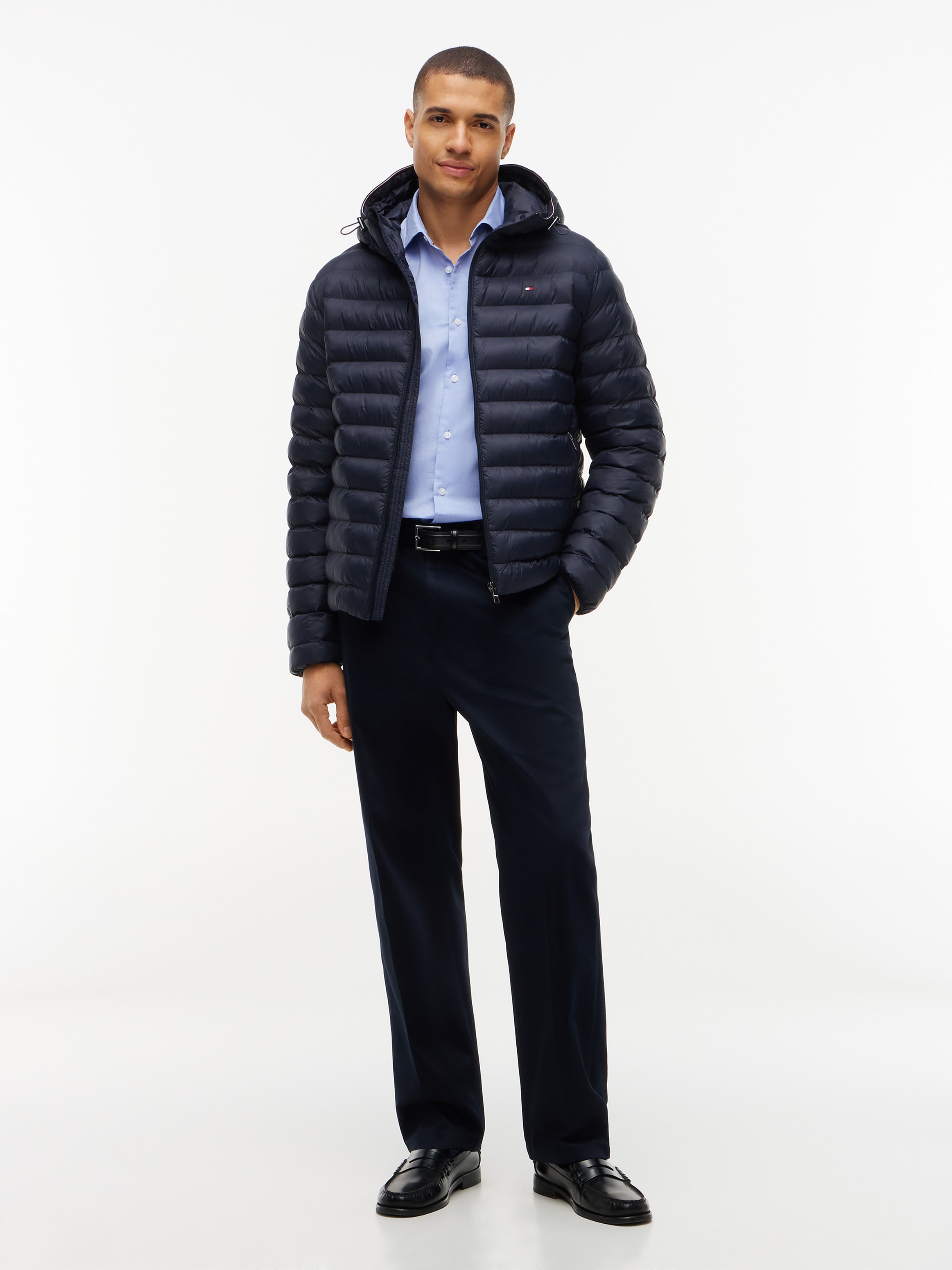 Tommy Hilfiger Veste matelassée »PACKABLE RECYCLED HOODED« avec capuche capuche sportive avec Global Stripe