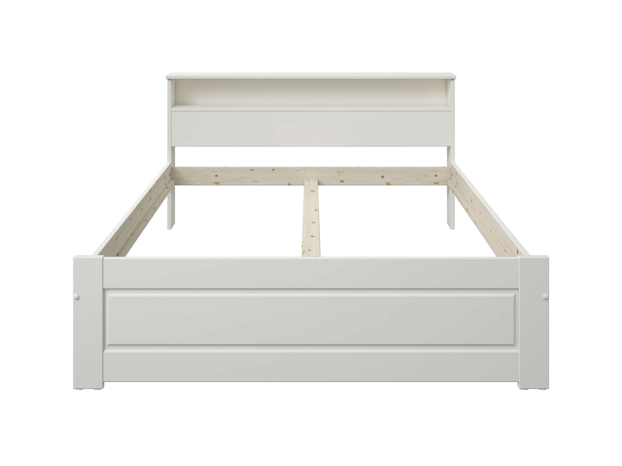 GOODproduct Massivholzbett »FLAVION, TOPSELLER! Jugendbett, FSC® zertifizierte massive Kiefer« Breite: 140,  Qualitätsprodukt, Regal, Kassettenoptik, Schublade optional