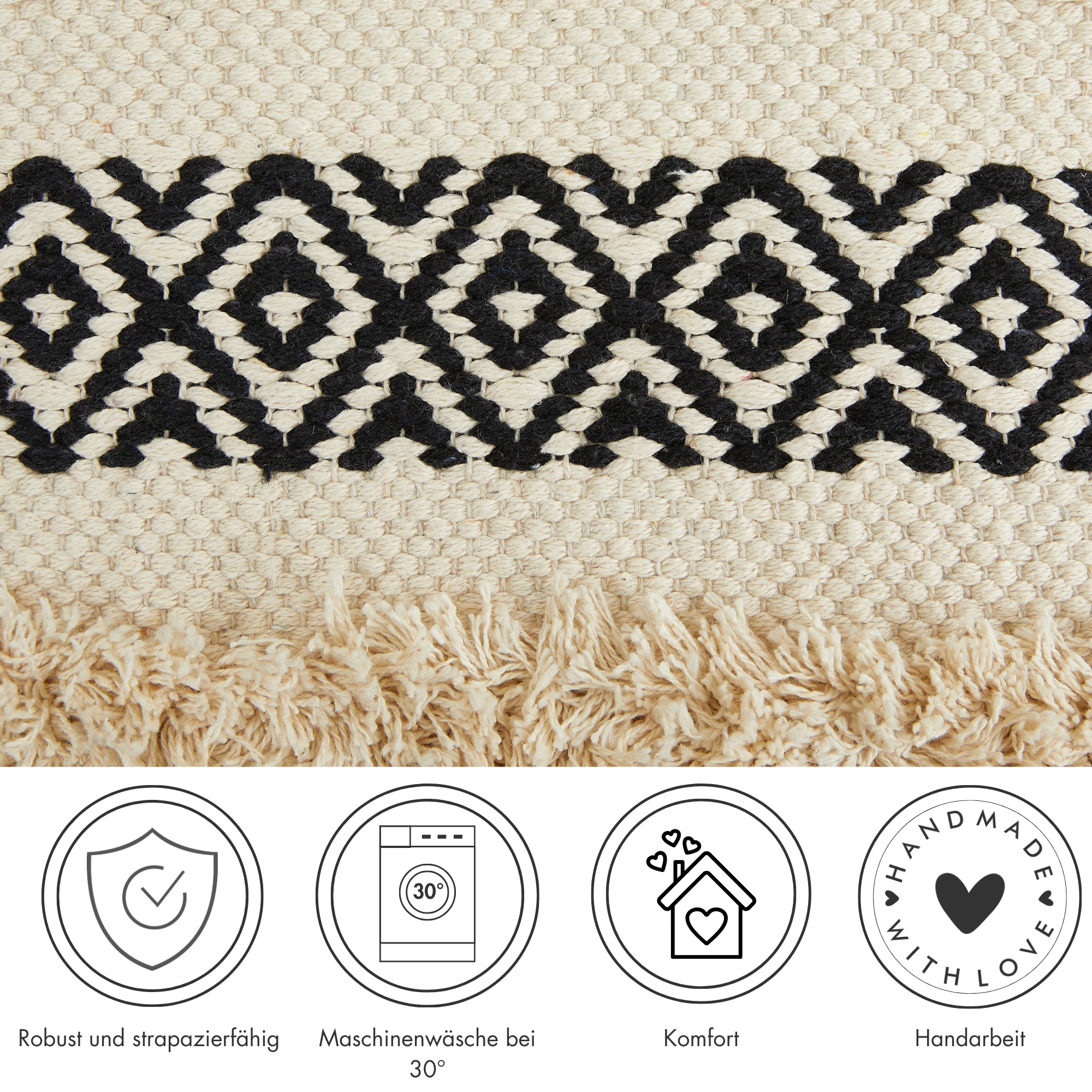 Andiamo Dekokissen »Livia« Ethnomuster, gestreift, Kissenhülle mit Füllung, eckig, 45x45 cm