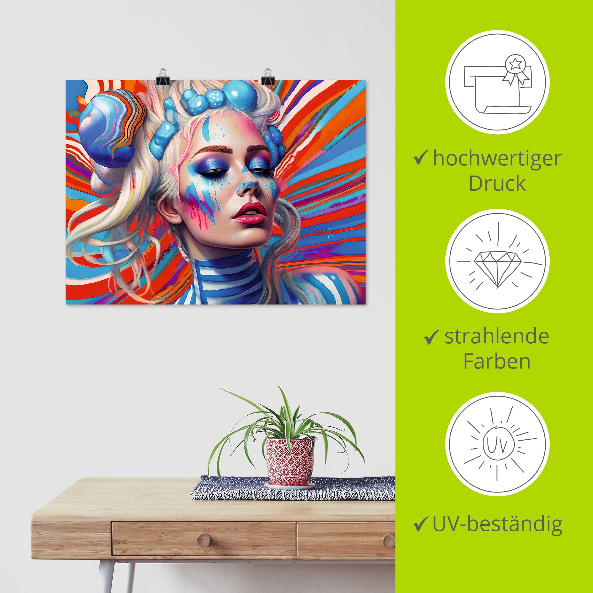 Artland Wandbild »Psychedelisch blond II« Bilder von Frauen 1 Stk. tlg. als Alubild, Leinwandbild, Poster, Wandaufkleber in verschied. Grössen