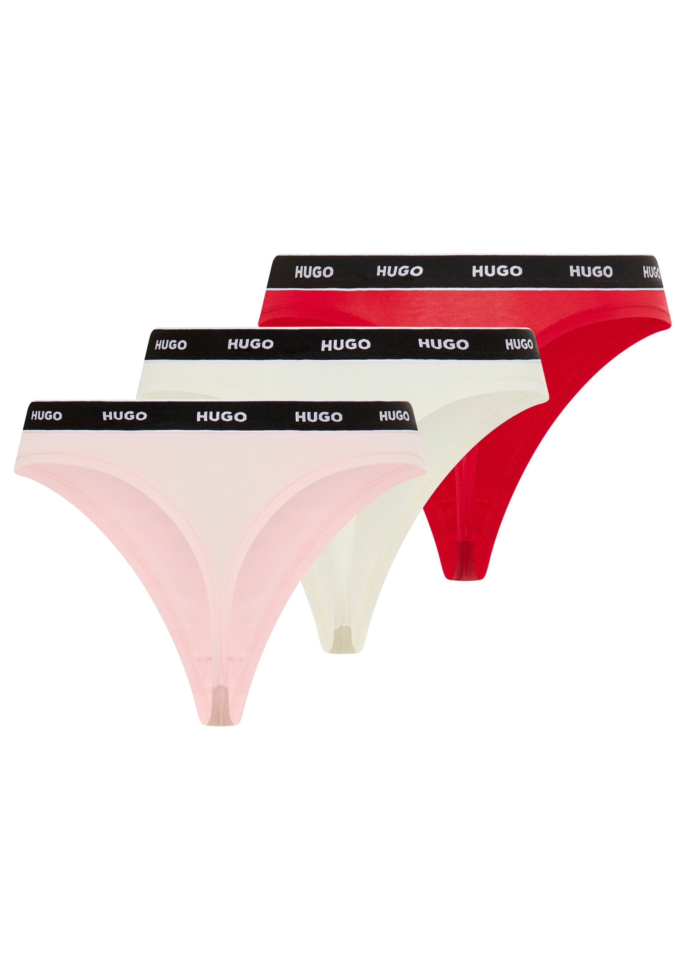 HUGO Underwear String »TRIPLET THONG STRIPE« ceinture élastique avec logo, ajustée