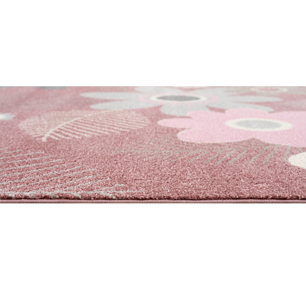 Lüttenhütt Kinderteppich »Johanna«, rechteckig, Design mit Blumen, ideale Wende-Teppiche fürs Kinderzimmer