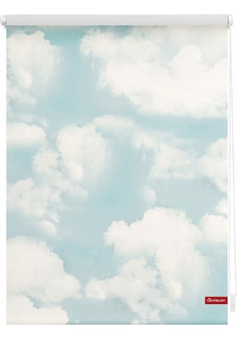 Seitenzugrollo »Klemmfix Motiv Wolken«, Lichtschutz, ohne Bohren, freihängend