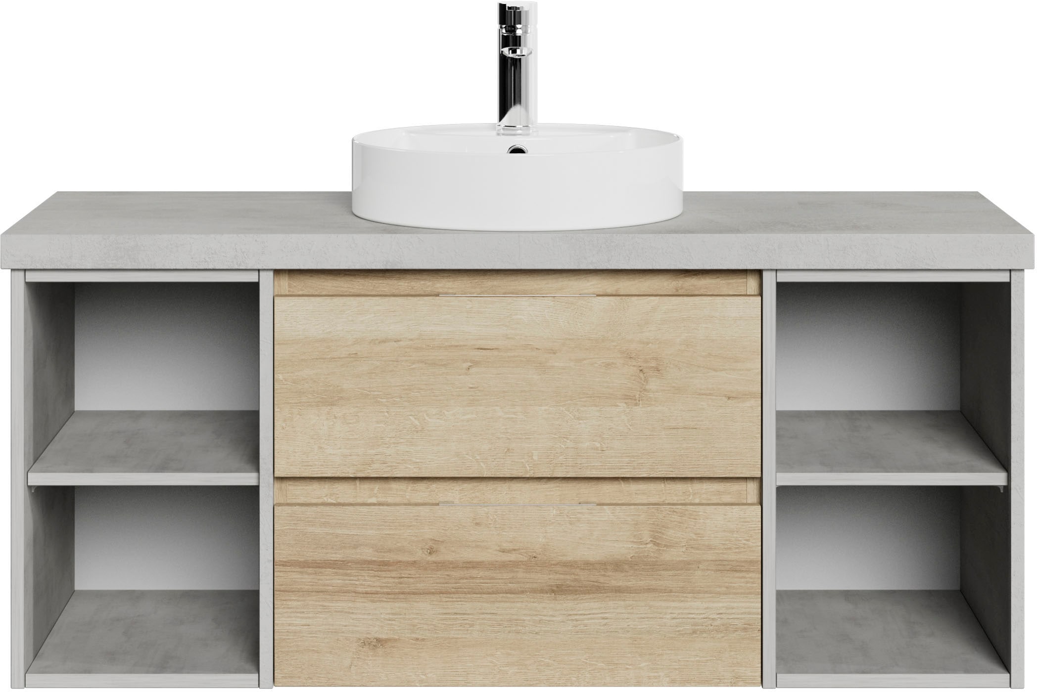 Image of Saphir Waschtisch "Serie 4035 Keramik-Aufsatzbecken mit Unterschrank, 118 cm breit" Waschplatz, 2 Schubladen, inkl. Schubladendämpfer, mit Griffuge