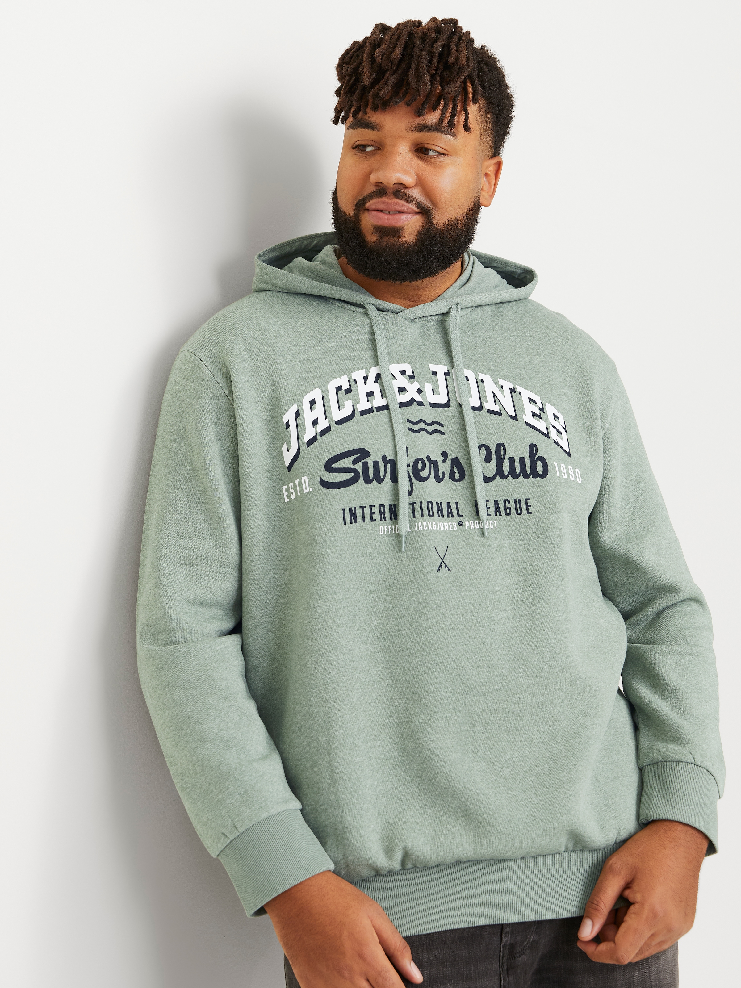 Jack & Jones PlusSize Hoodie »JJELOGO SWEAT HOOD 2 COL 24/25 NOOS PLS«, mit Logo Frontprint