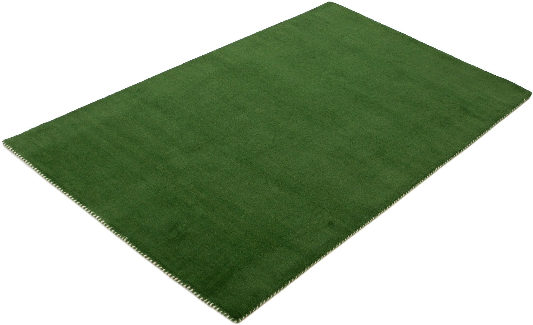 carpetfine Wollteppich »Gabbeh Lola Uni« rechteckig 14 mm Höhe mit natürlichem Pflanzenmaterial von Hand gewebt, auch in Rund