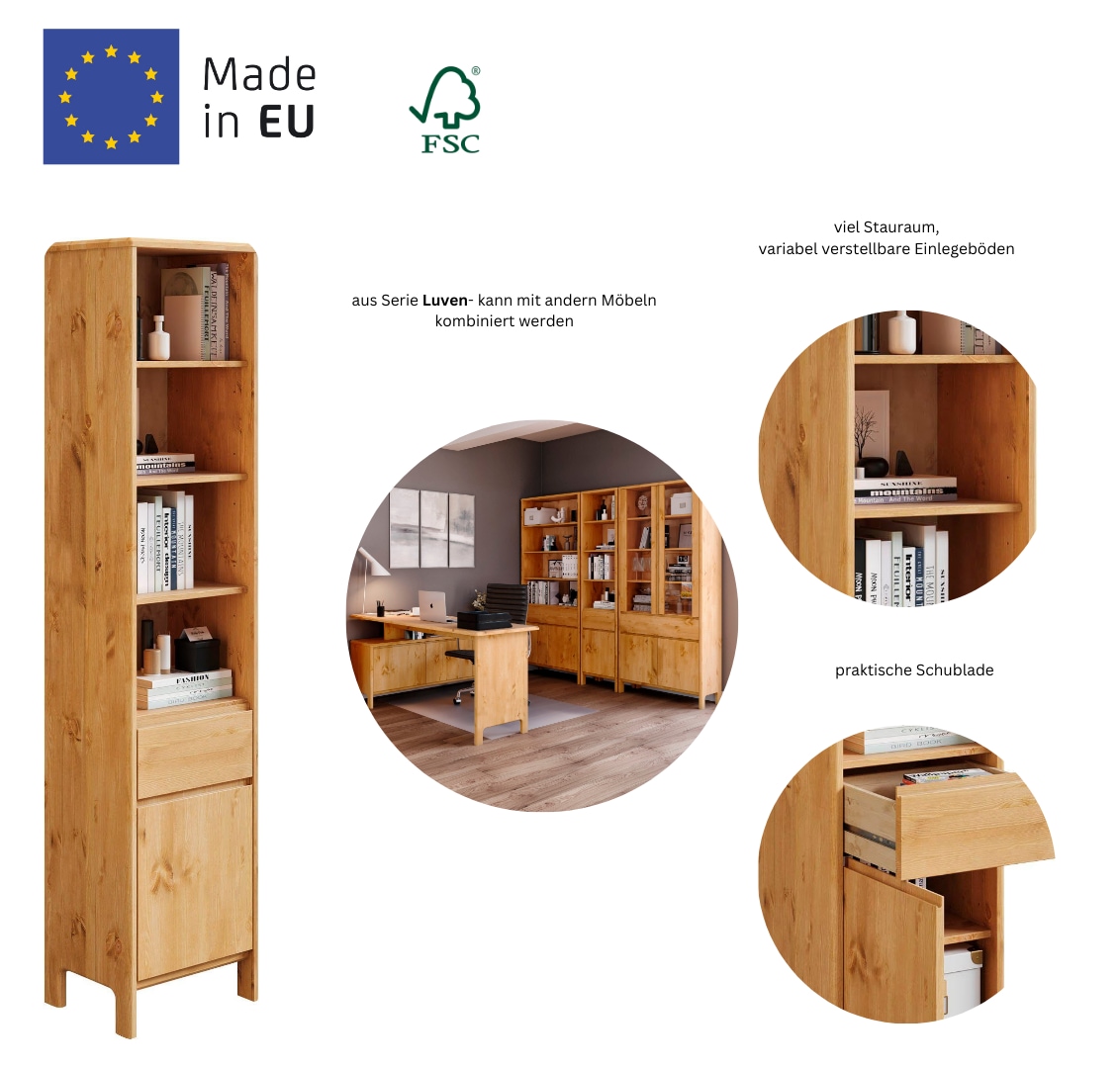 Home affaire Regal »Luven«, zertifiziertes Massivholz, Breite 44 cm