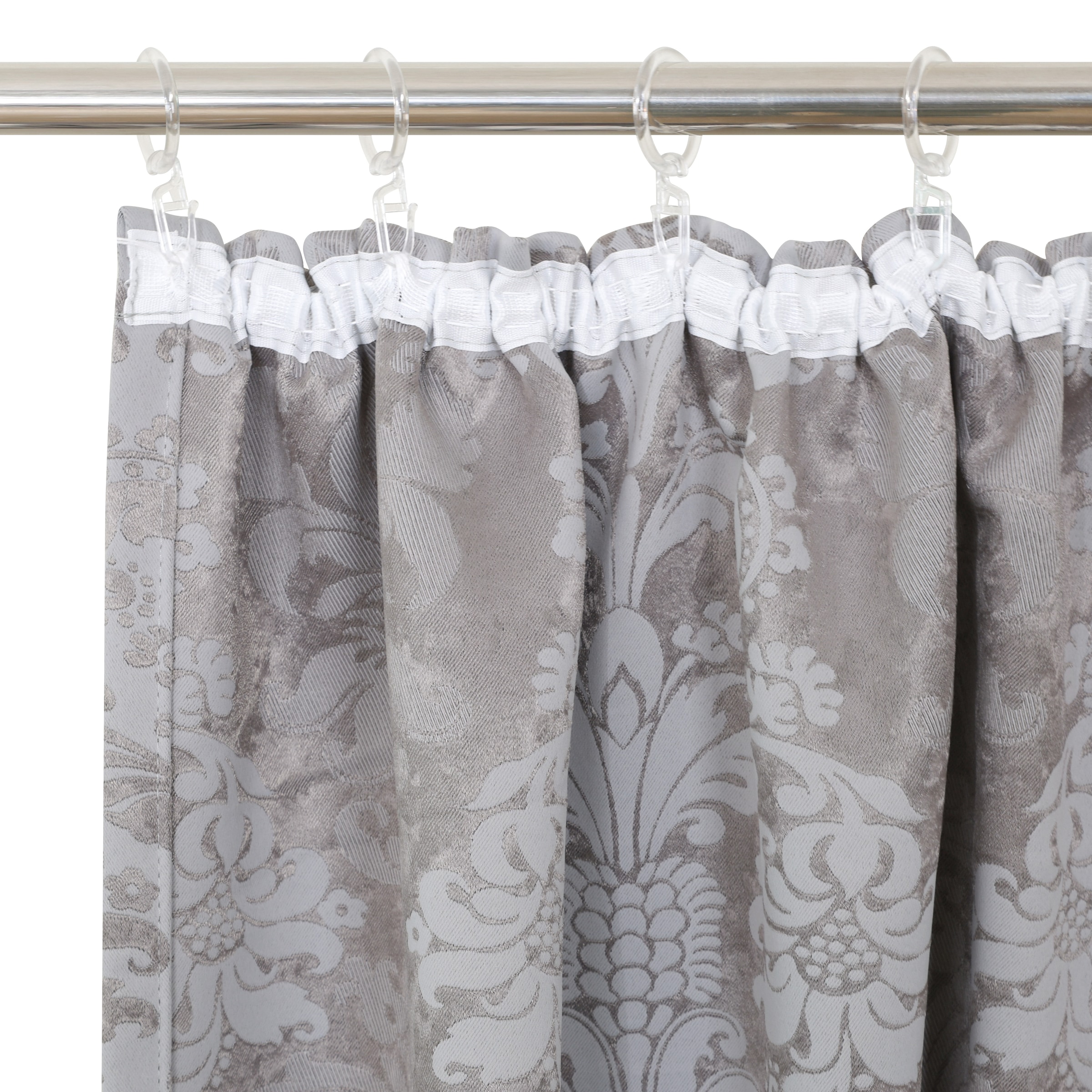 GOODproduct Rideau occultant »Mannfred, 1 Stück, Kräuselband, Blickdicht, barockem Muster« Bande volante 1 cuis tlg. opaque, motif baroque, facile d'entretien, suspension à ruban froncé