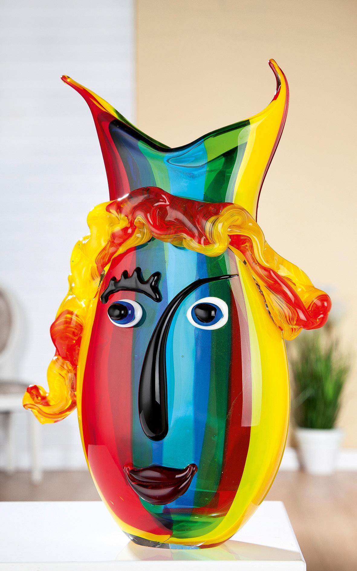 GILDE GLAS art Tischvase "Rainbow" aus Glas, Höhe ca. 37 cm