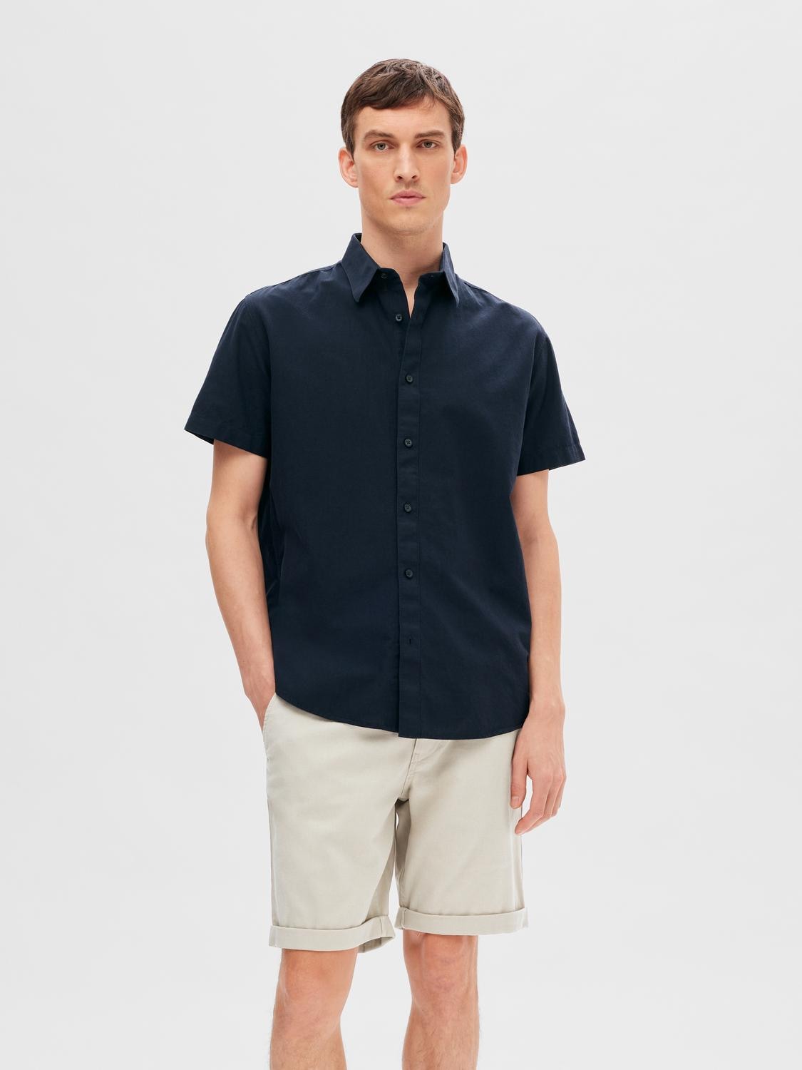 SELECTED HOMME Kurzarmhemd »SLHREG-SUN SHIRT SS NOOS«