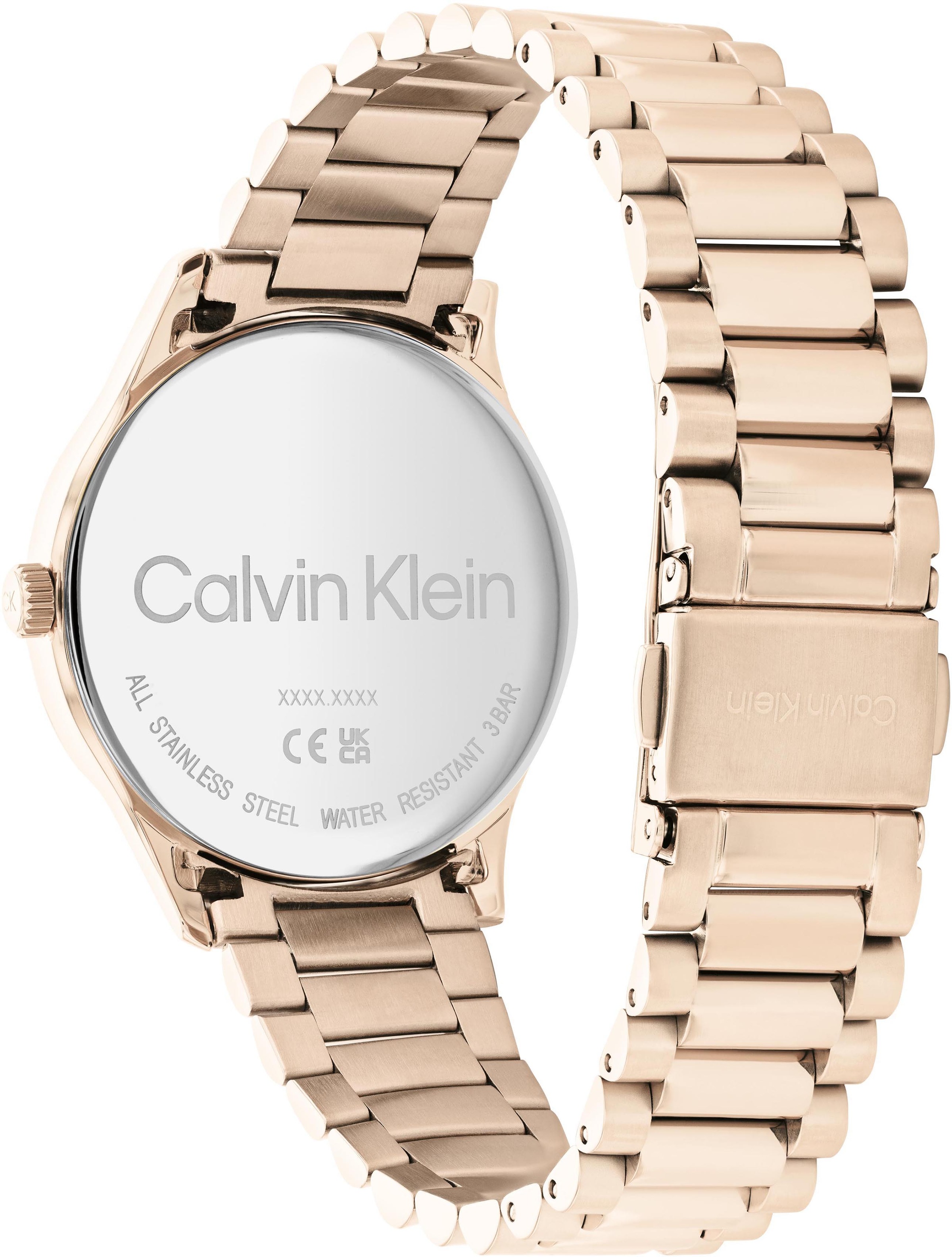 Calvin Klein Quarzuhr »Iconic Bracelet 35mm, 25200042«, Armbanduhr, Damenuhr, Mineralglas, IP-Beschichtung
