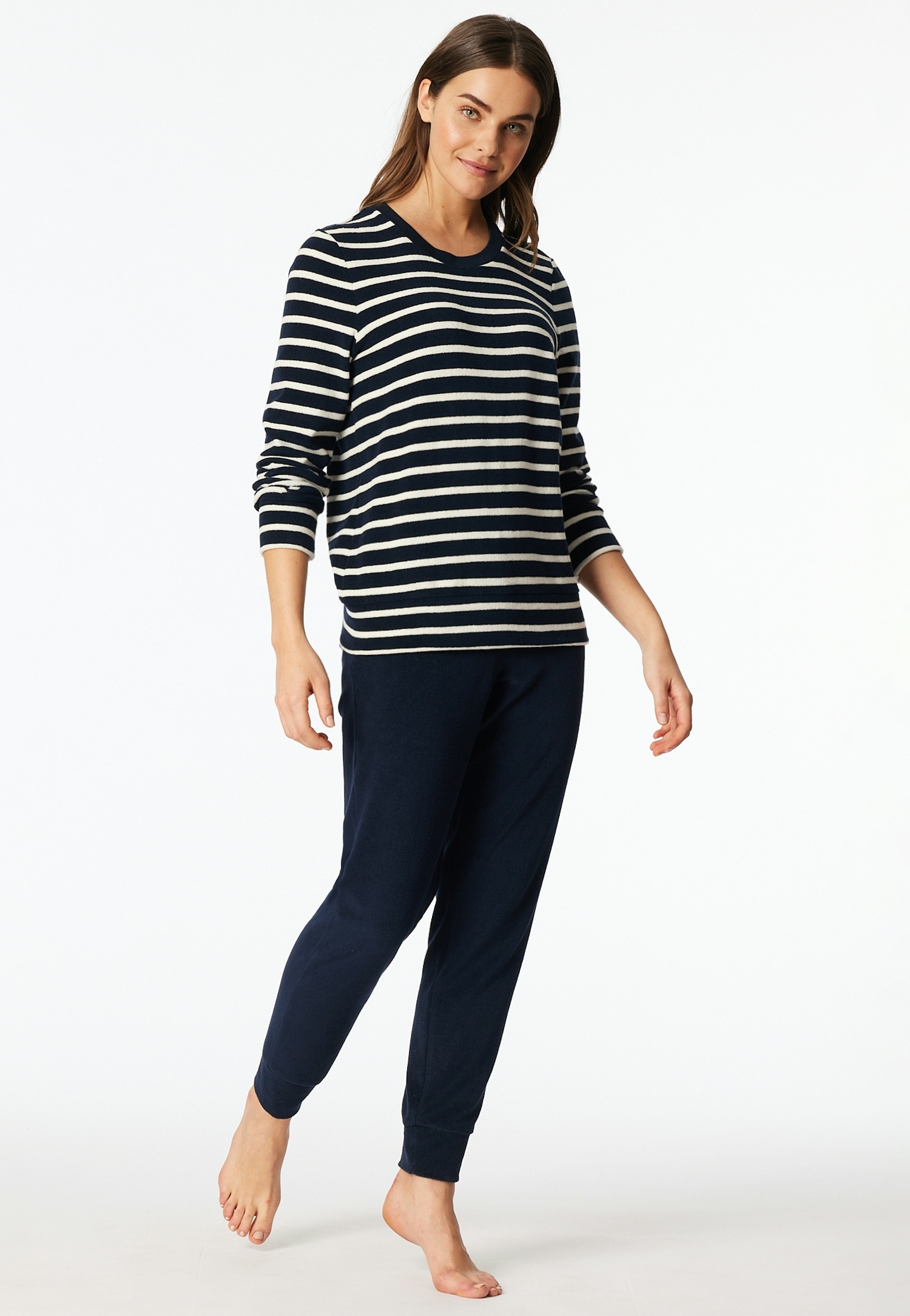 Image of Schiesser Schlafanzug "Casual Essentials" 2 tlg. wärmende Frottee-Qualität, Rundhalsausschnitt, langärmelig