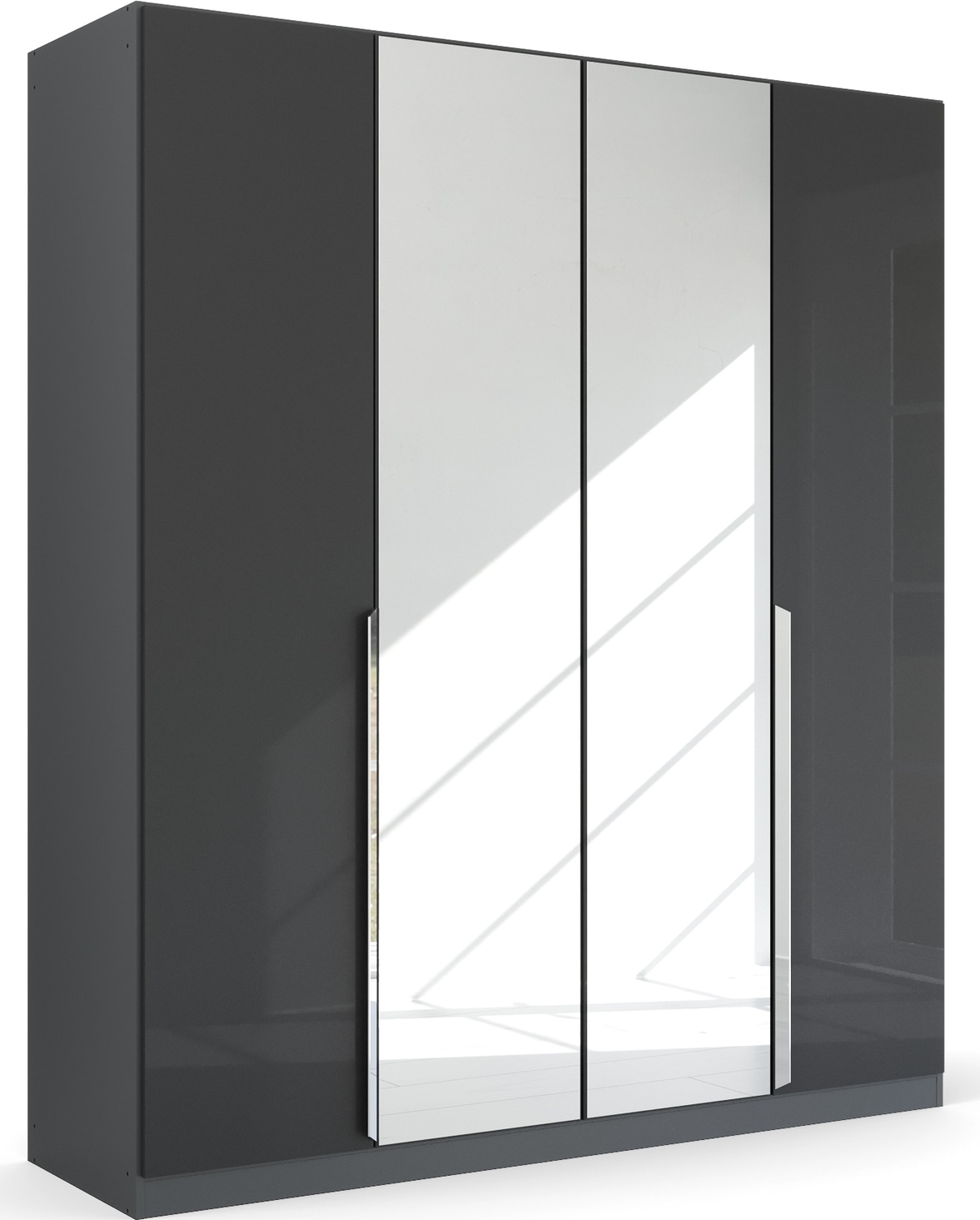 rauch Drehtürenschrank »Kleiderschrank Schrank Garderobe Ankleide GLAMOUR BY QUADRA SPIN« Breiten: 181/226/271 cm, Höhe 210 cm,  mit Spiegel und Hochglanz-Front, Stangengriff MADE IN GERMANY