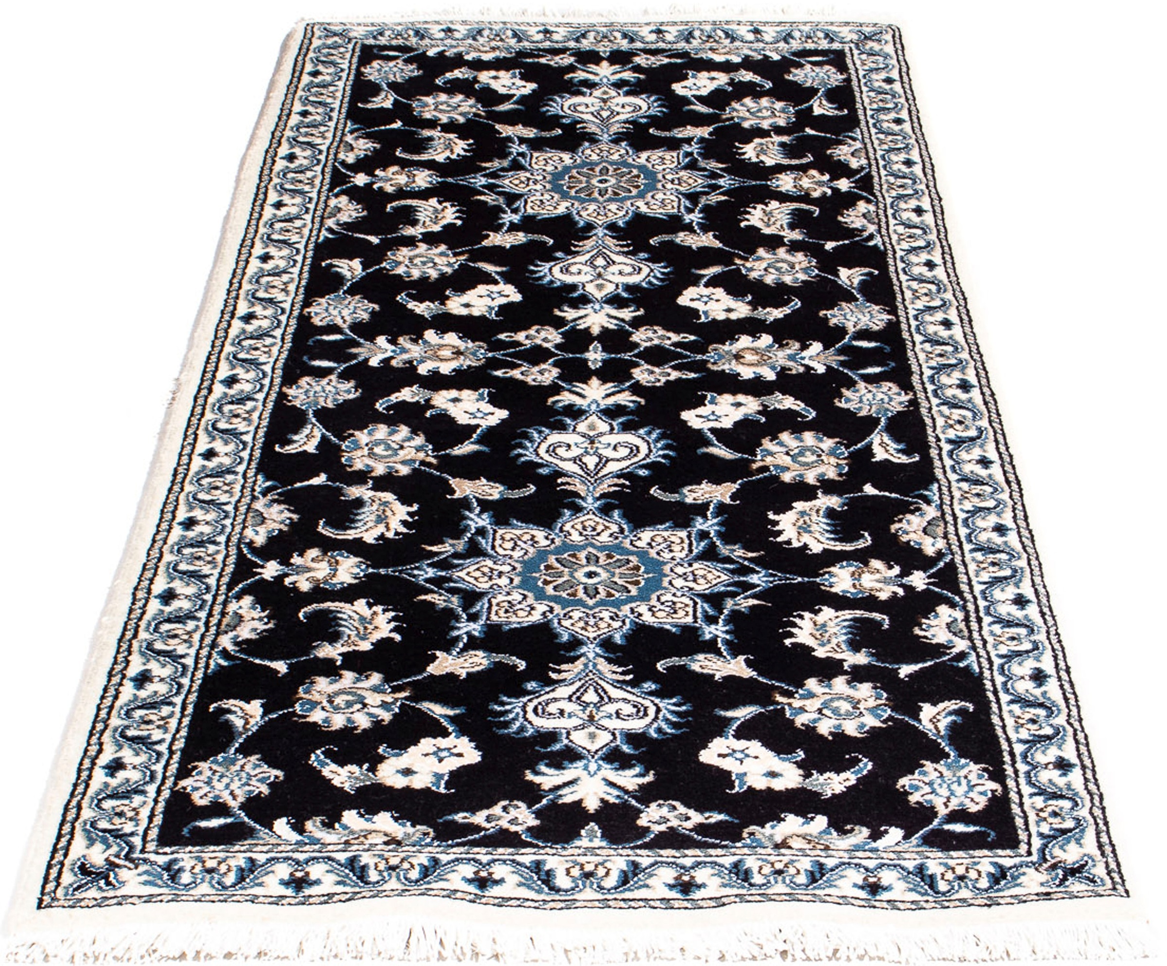 Image of morgenland Orientteppich »Perser - Nain - 200 x 80 cm - dunkelblau«, rechteckig, 12 mm Höhe, Wohnzimmer, Handgeknüpft, Einzelstück mit Zertifikat bei Ackermann Versand Schweiz