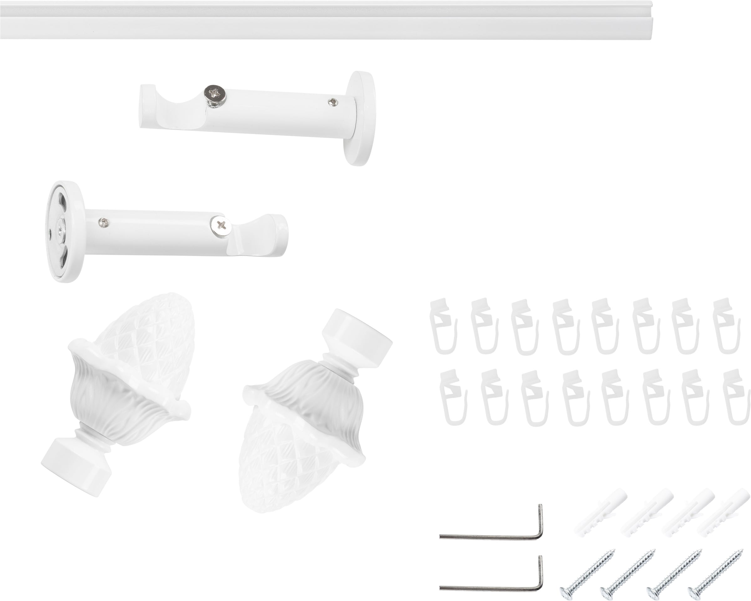 SN DECO GROUP Gardinenstange Ø 19 mm 1 läufig-läufig Fixmass;kürzbar