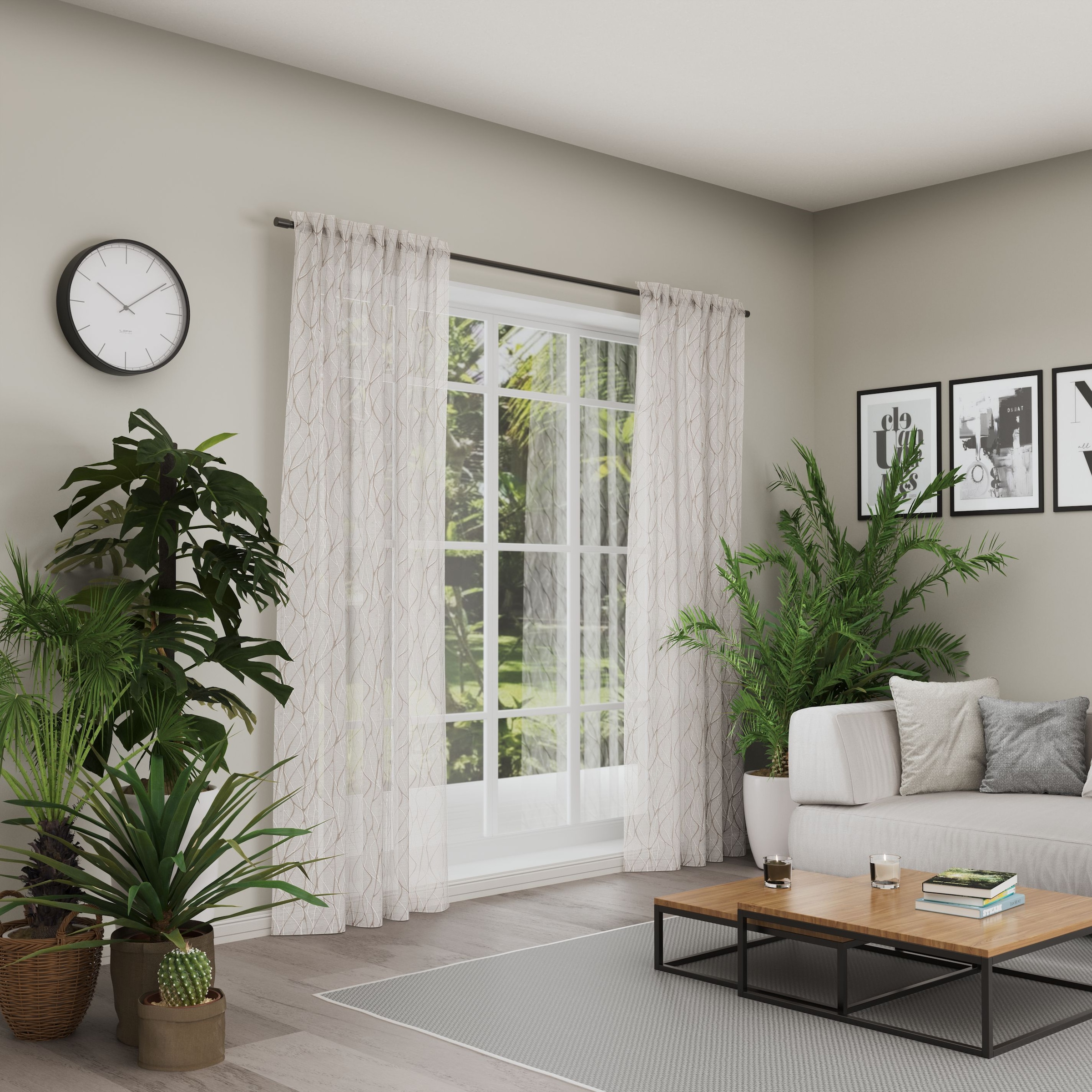 Neutex for you! Rideau »LISKA« Bande multifonctionnelle 1 cuis tlg. Imprimé moderne style scandinave