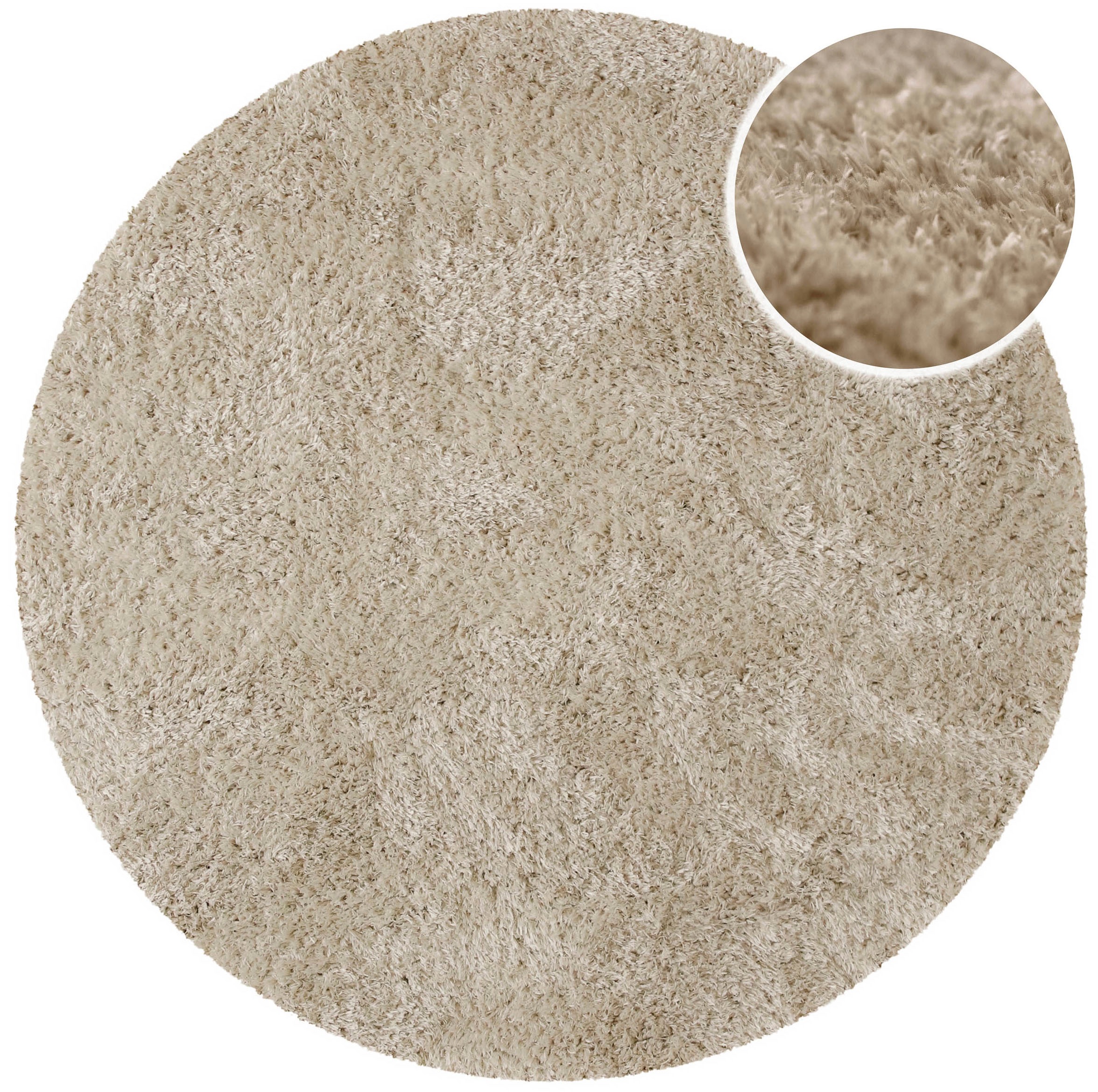 GOODproduct Hochflor-Teppich »Josetta« rund 50 mm Höhe Langflor, Shaggy, dichter weicher Hochflor, uni farben, Wohnzimmer