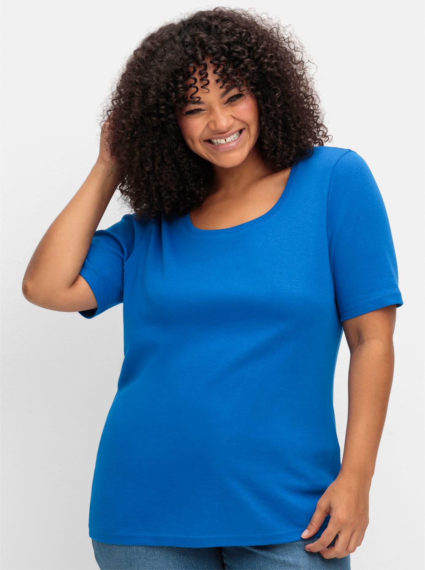 Sheego Kurzarmshirt »T-Shirt«, (1 tlg.)