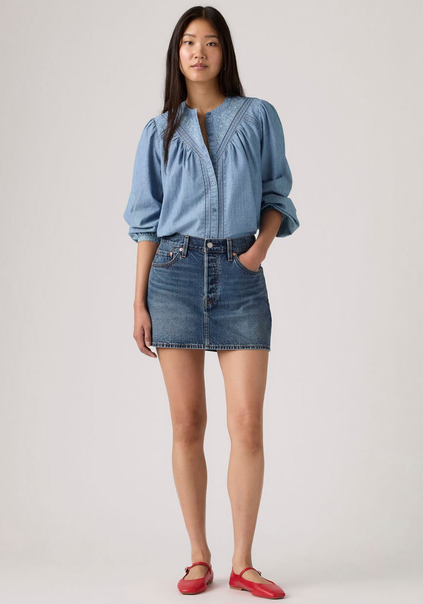Levi's® Jupe en jean »ICON SKIRT« avec effets usés et bords effilochés