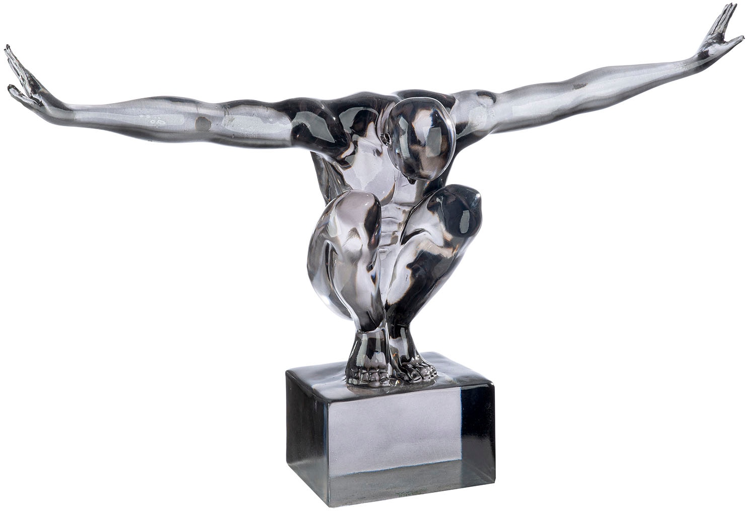 Image of GILDE Dekofigur "Skulptur Cliffhanger Gris grau H. 33,5 cm"