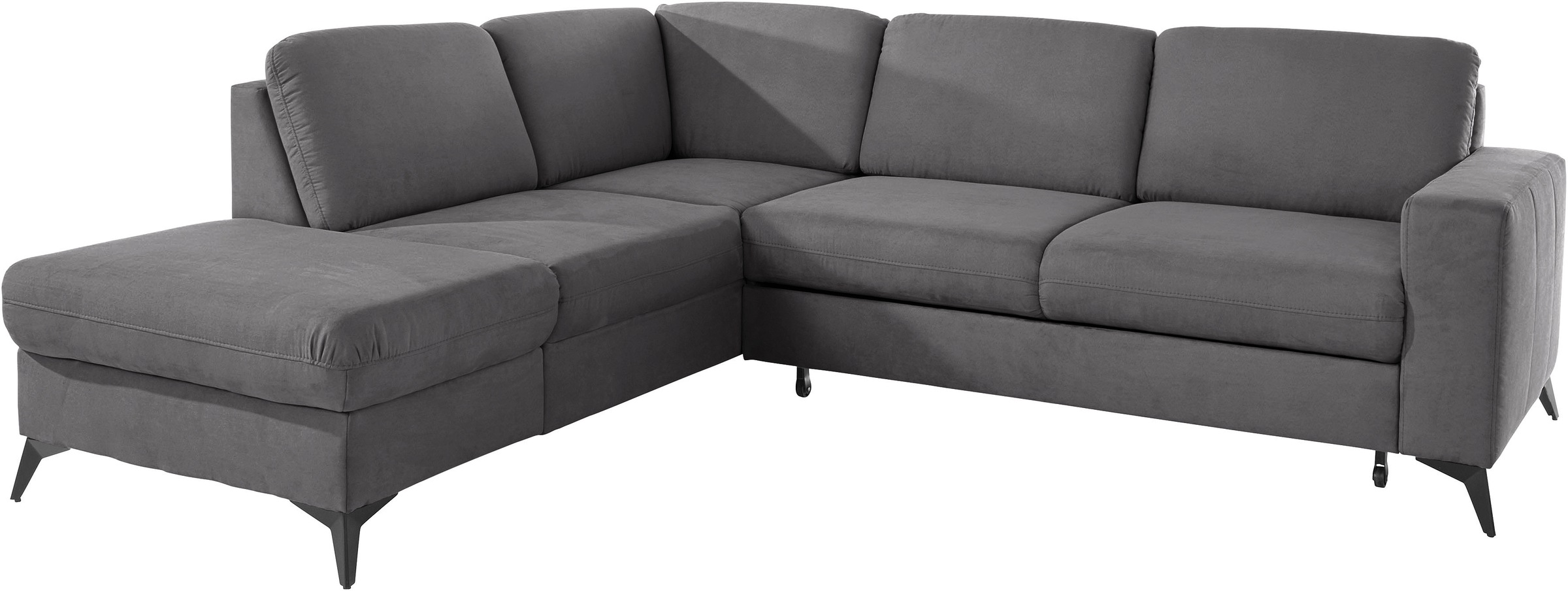 Places of Style Ecksofa »Lolland L-Form«, Wahlweise mit Bettfunktion und Stauraum, auch mit abwischbarem Bezug