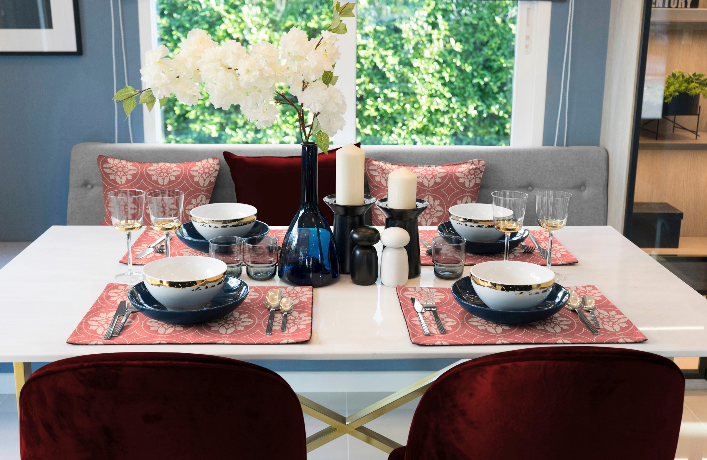 Adam Platzset "Romantic Puligny Light" GOTS organic,zertifiziert durch CERES 0242,Made in Germany