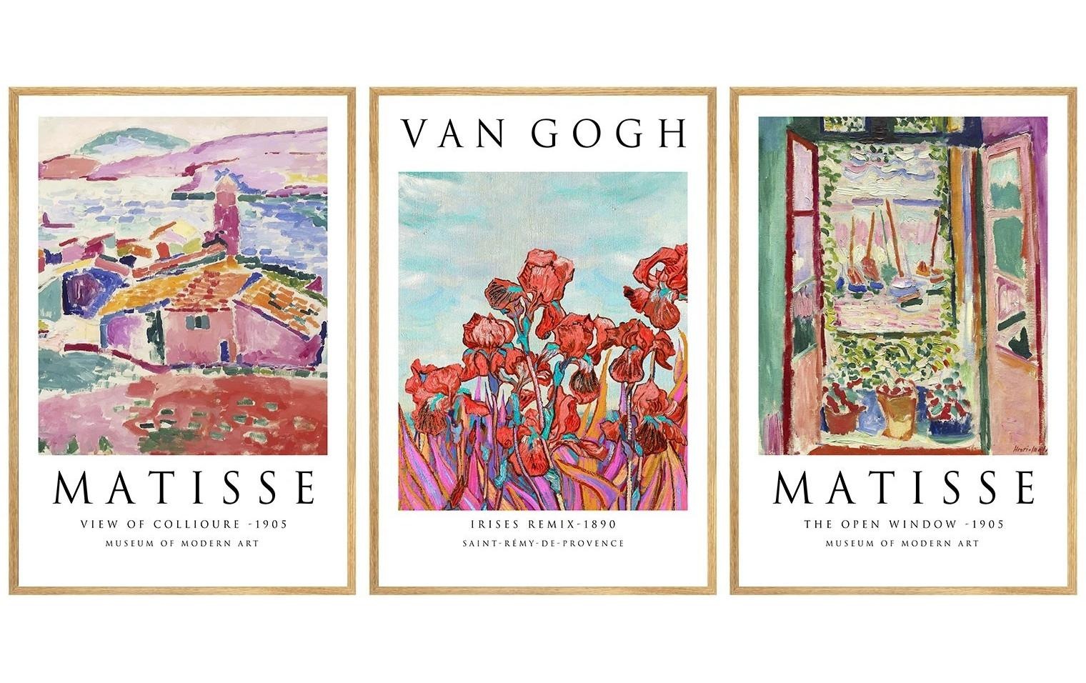 Image of Wandbild "Wallxpert Van Gogh 3-teilig, 50x35 cm" 3 Stk. tlg.