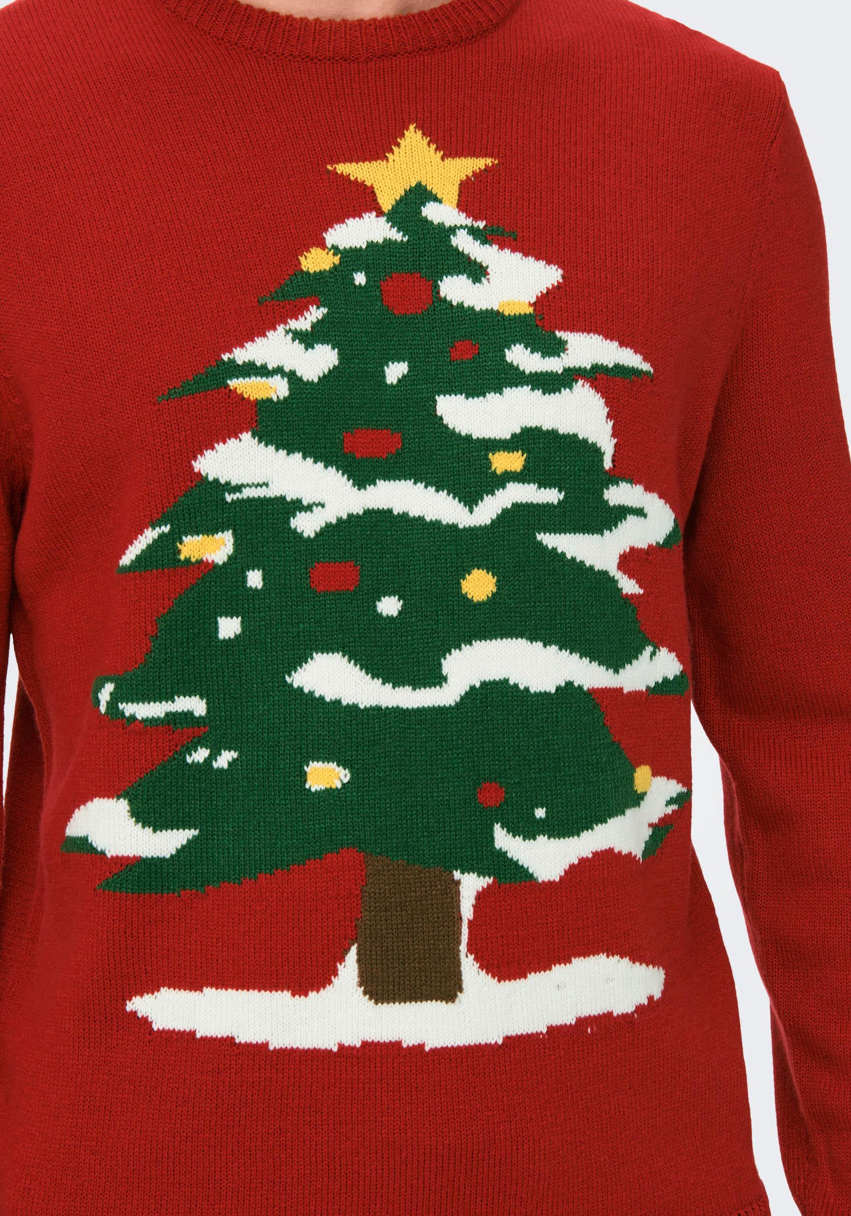 ONLY & SONS Weihnachtspullover »ONSXMAS REG FUNNY CREW KNIT«