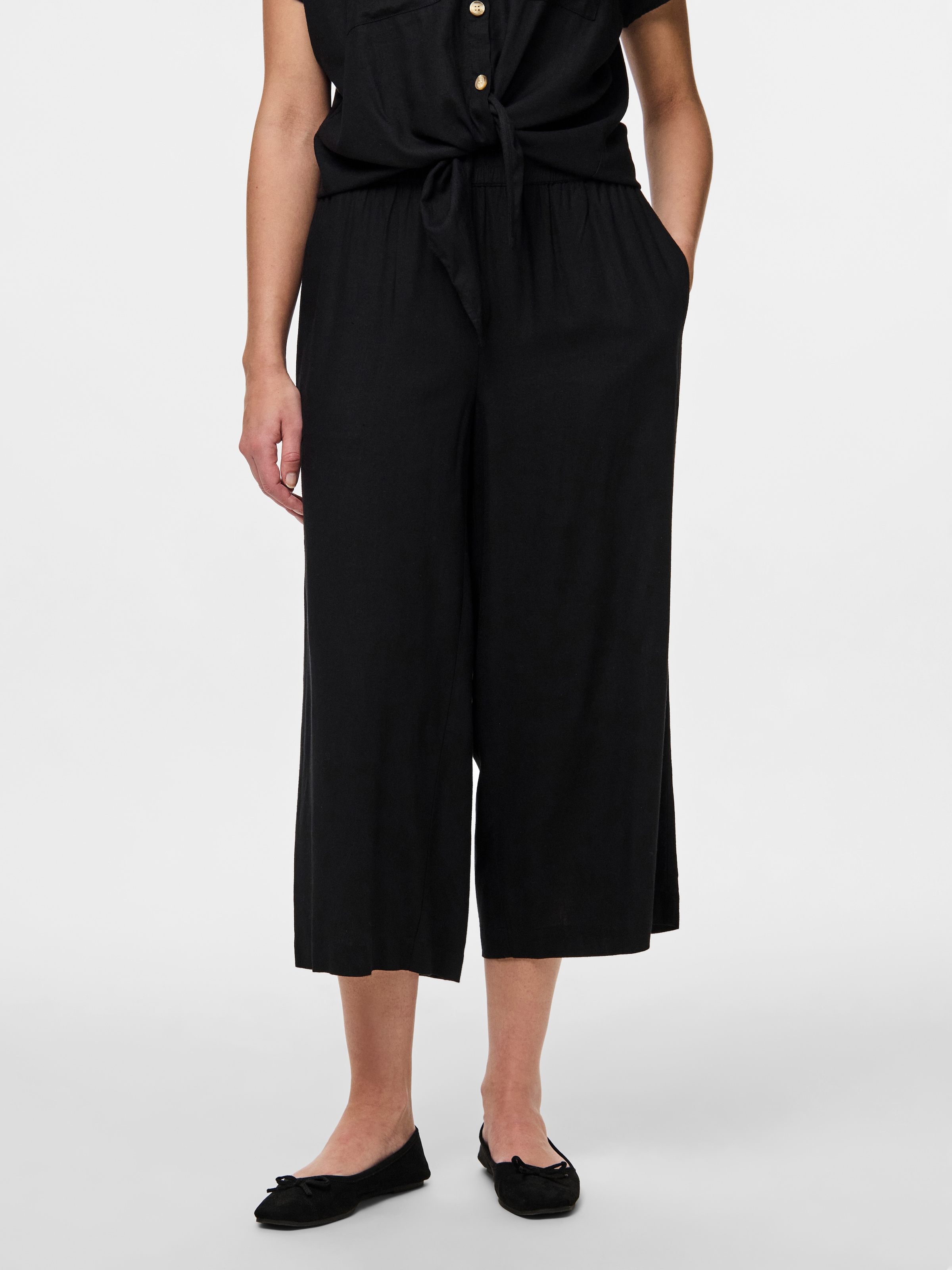 Image of pieces Schlupfhose "PCPIA HW WIDE CULOTTE WVN NOOS" Sommerhose, mit Leinen