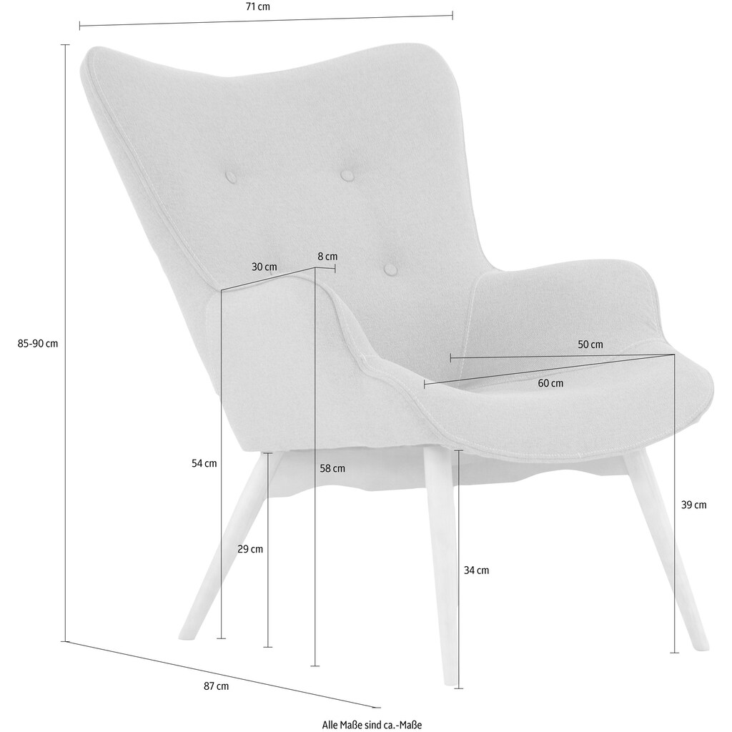 andas Sessel »egense«, wahlweise mit oder ohne Hocker
