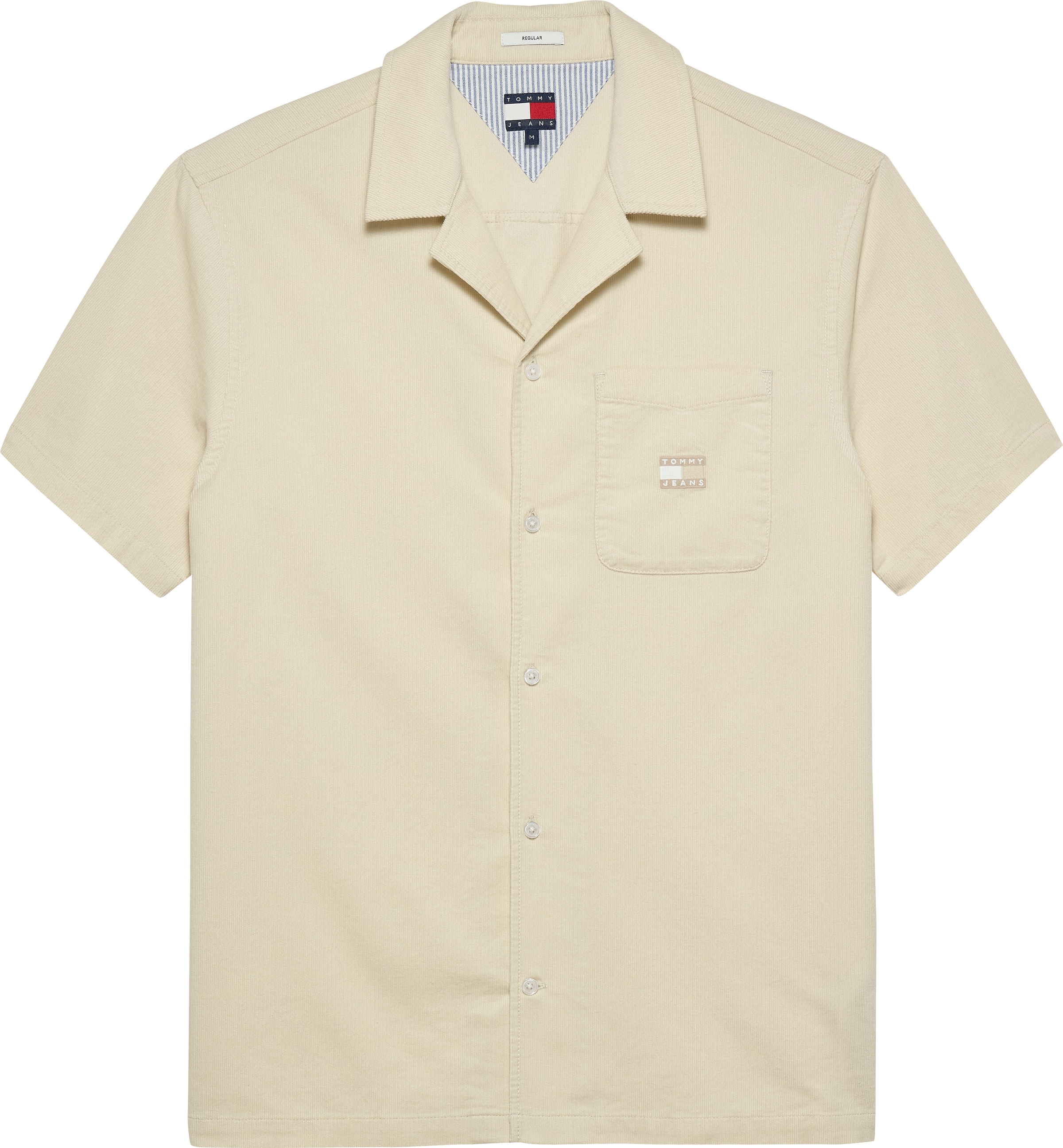 Tommy Jeans Kurzarmhemd »TJM CORD REG CAMP SHIRT«, Mit Rundhalsausschnitt