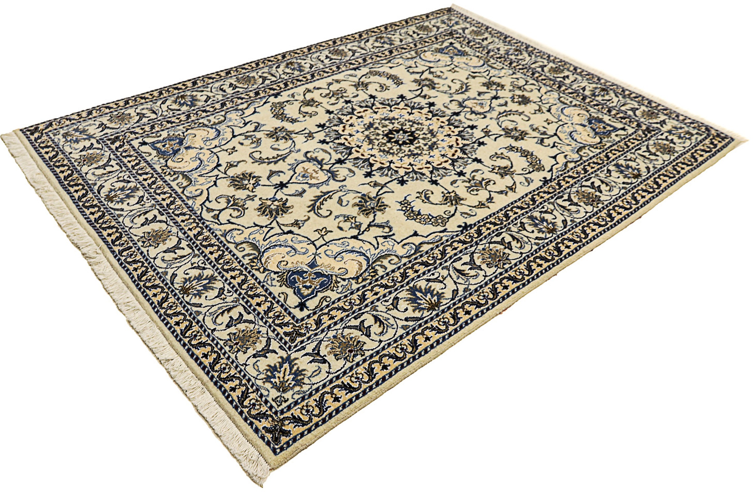 Image of morgenland Orientteppich »Perser - Nain - 204 x 150 cm - beige«, rechteckig, 12 mm Höhe, Wohnzimmer, Handgeknüpft, Einzelstück mit Zertifikat bei Ackermann Versand Schweiz