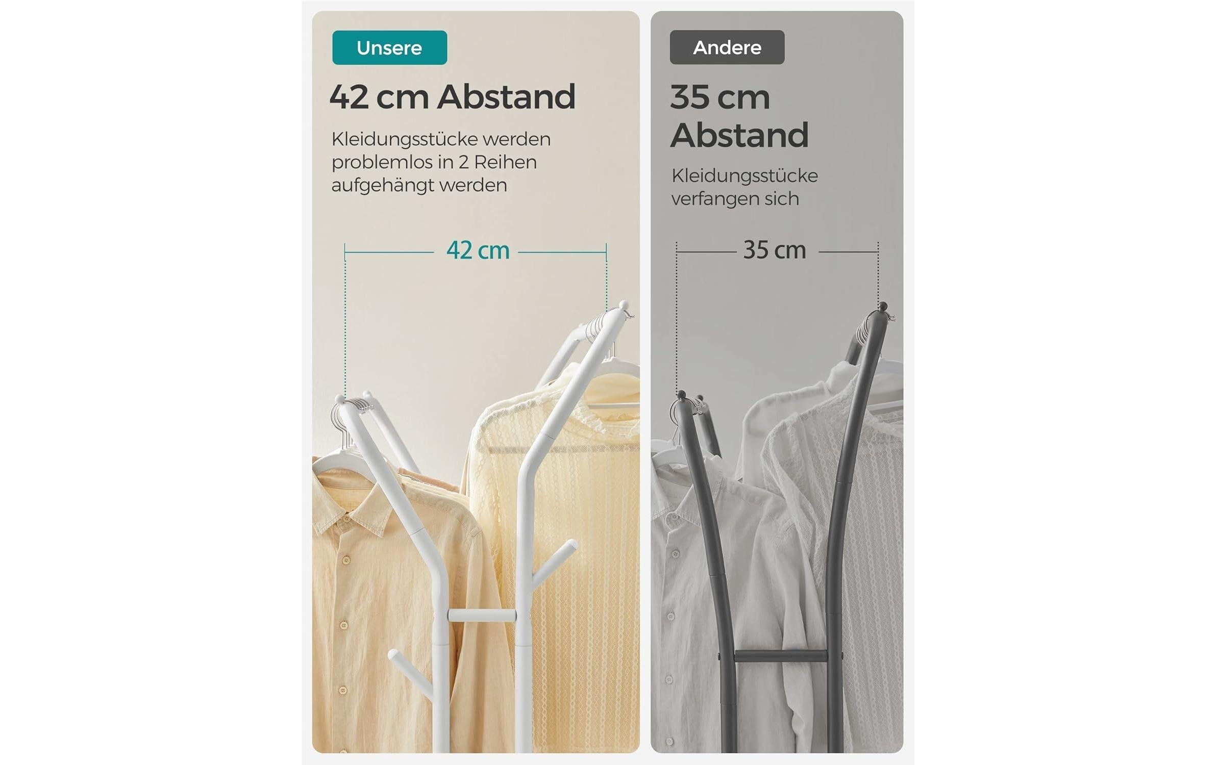 SONGMICS Kleiderständer »mit Rädern White«