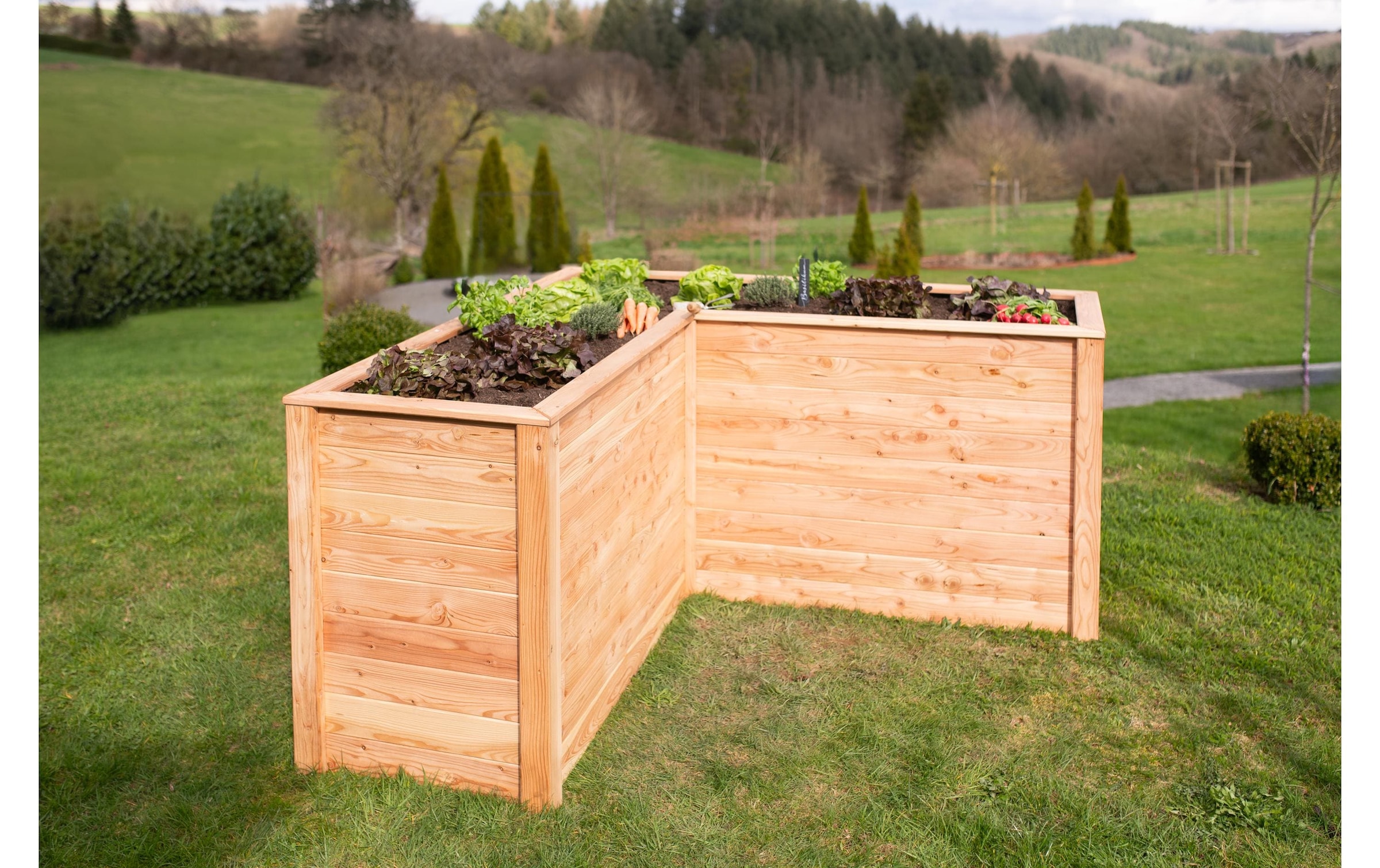 WESTMANN Hochbeet »Lärchenholz Hochbeet »Klassik L 170«« Eckhochbeet, Natur