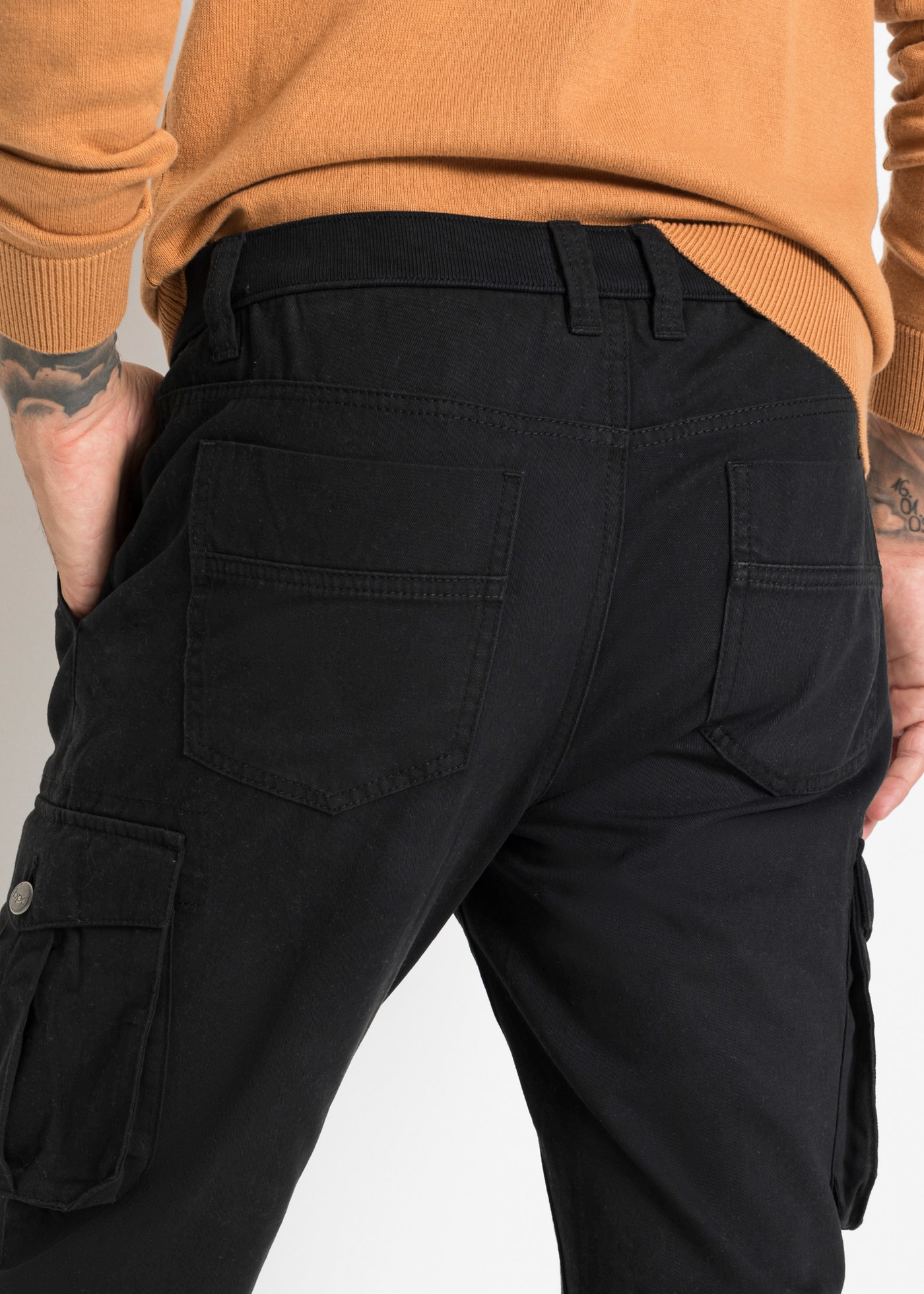 bonprix Pantalon cargo  Regular Fit Cargohose aus reiner Baumwolle, Straight