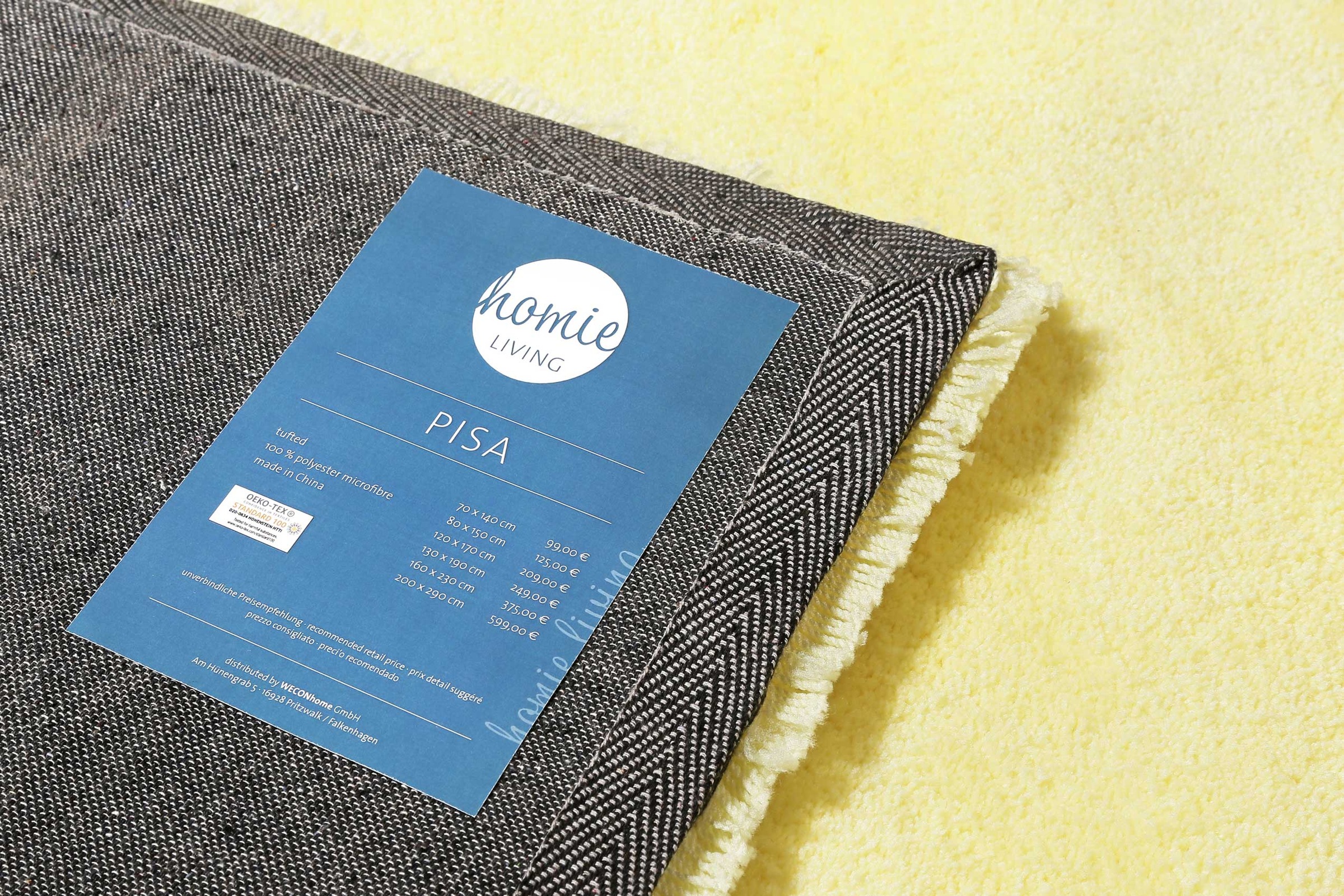Homie Living Tapis »Pisa« Rond 25 mm Höhe Hochflor, Microfaser, uni, weich, Shaggy, Wohnzimmer, Schlafzimmer